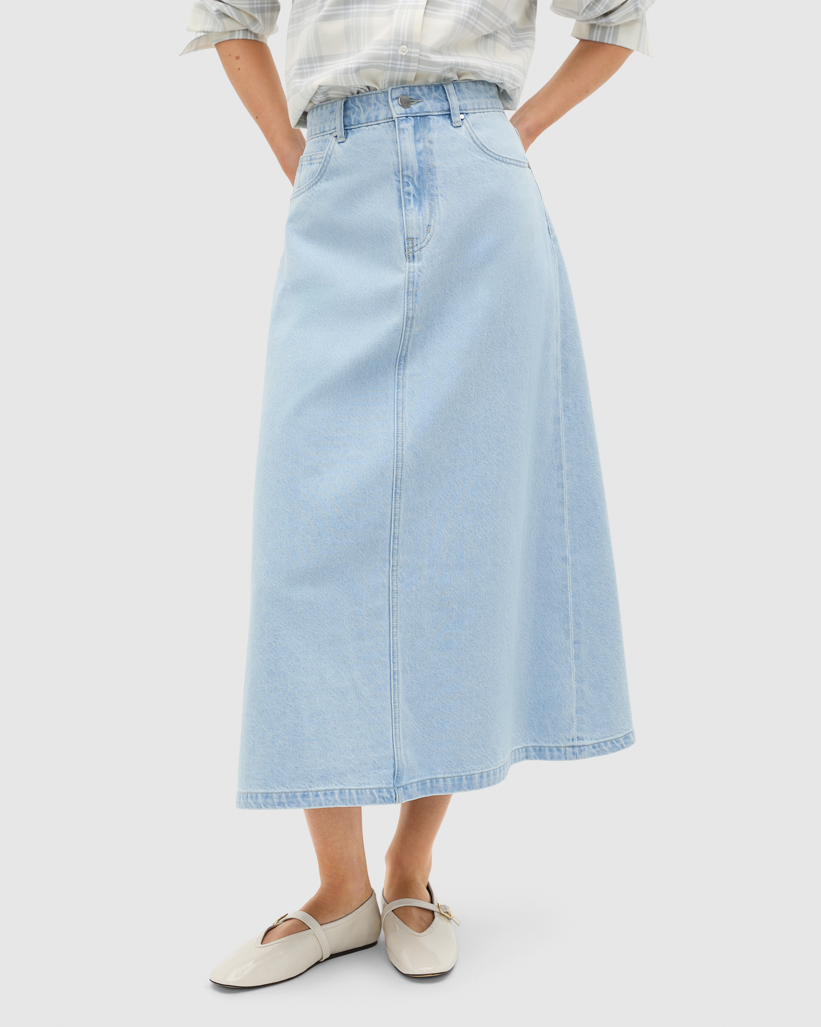 Denim Midi Skirt