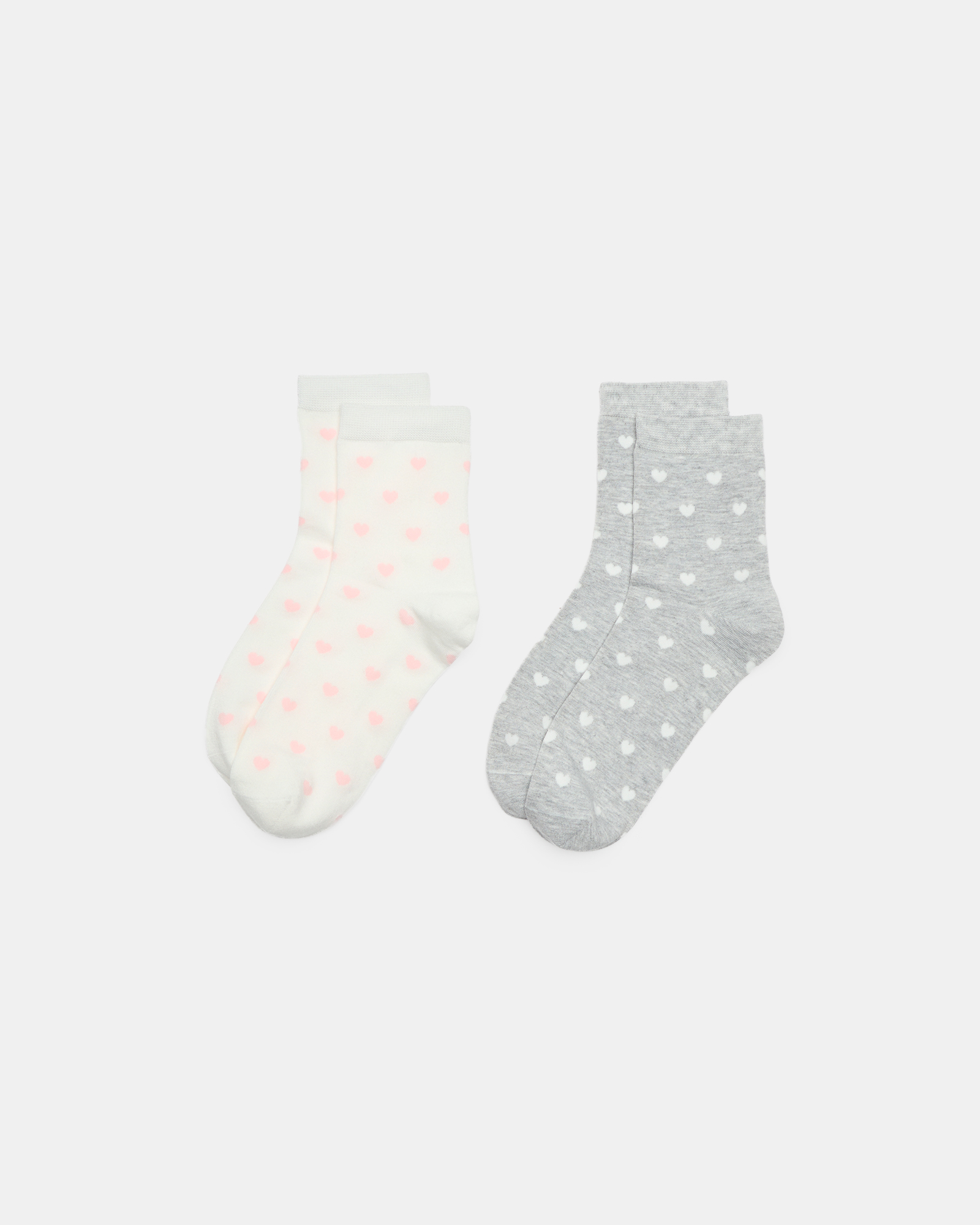 2 Pack Heart Print Socks