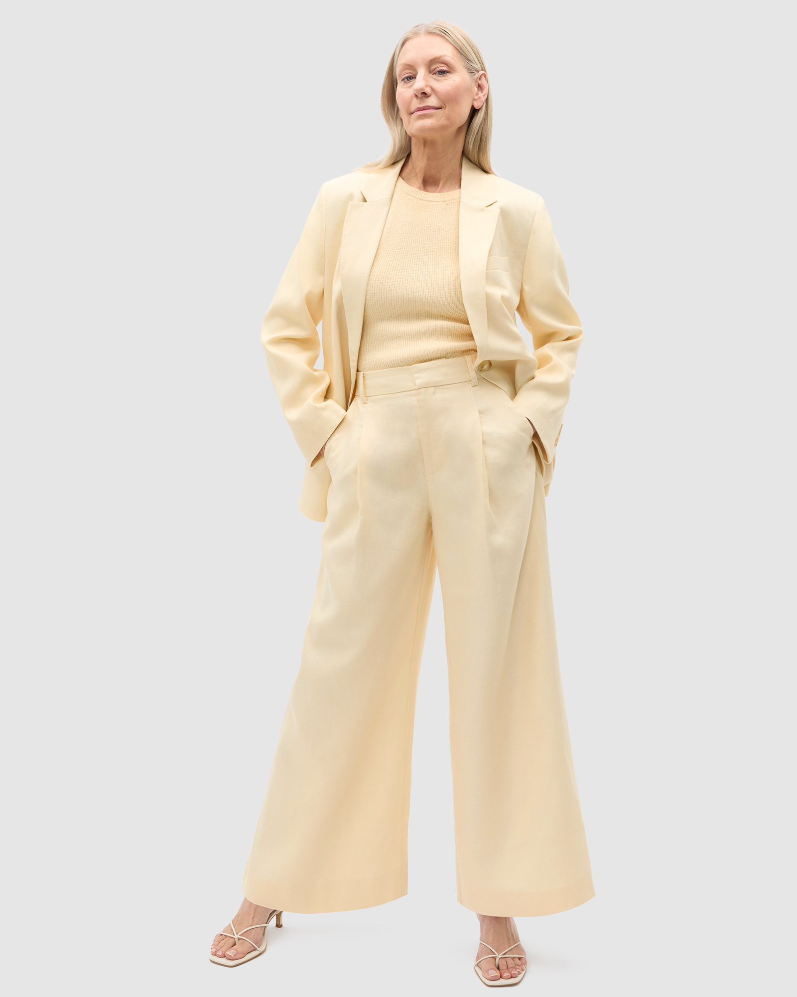 Tailored Linen Pleat Front Pant