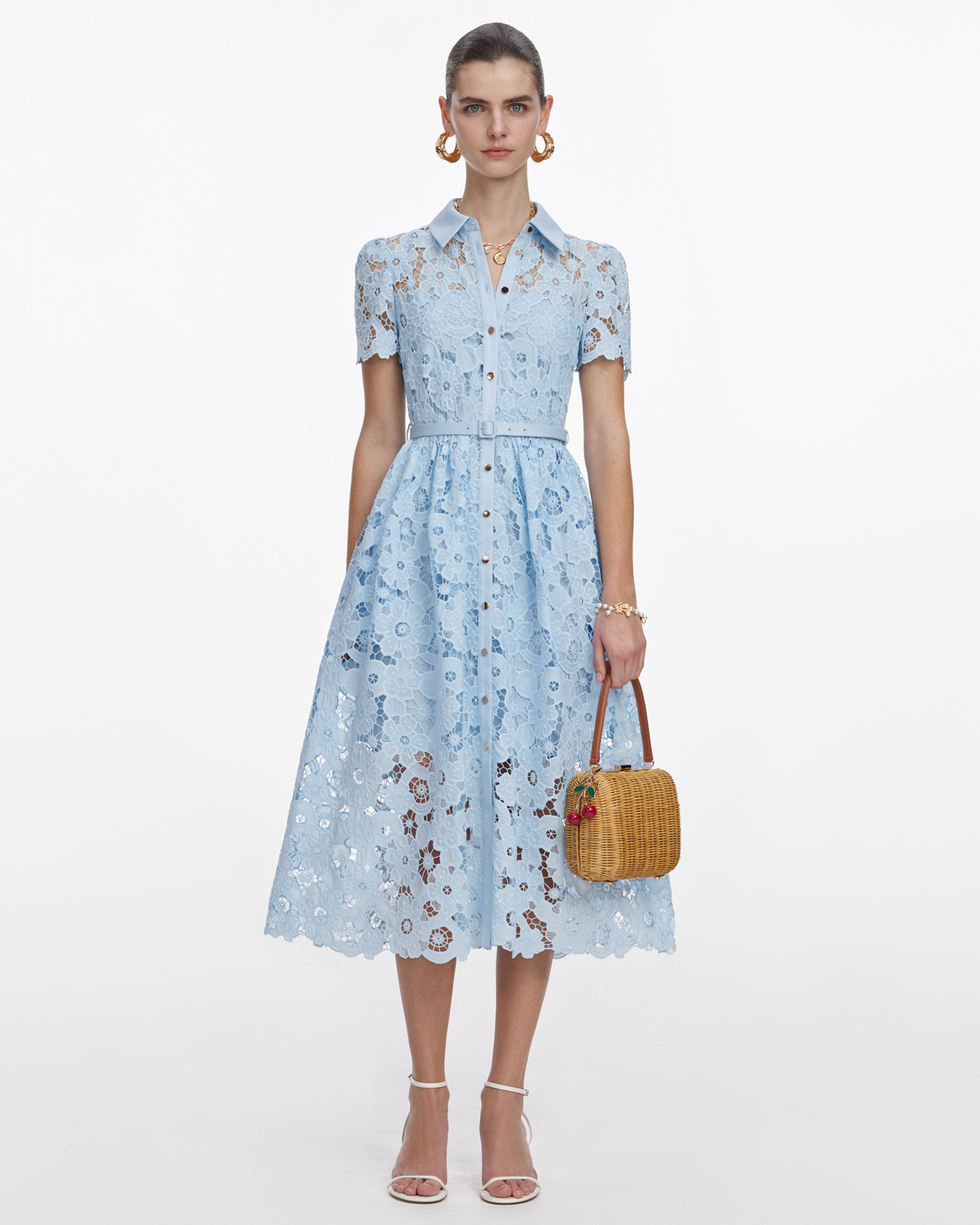 Lace Collared Midi Dress
