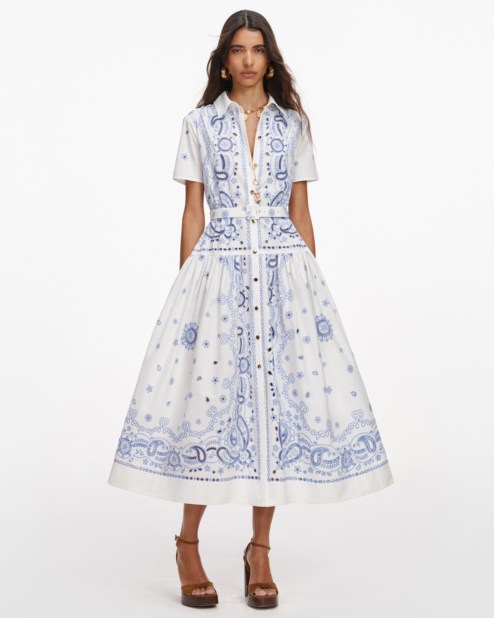 Embroidered Midi Dress