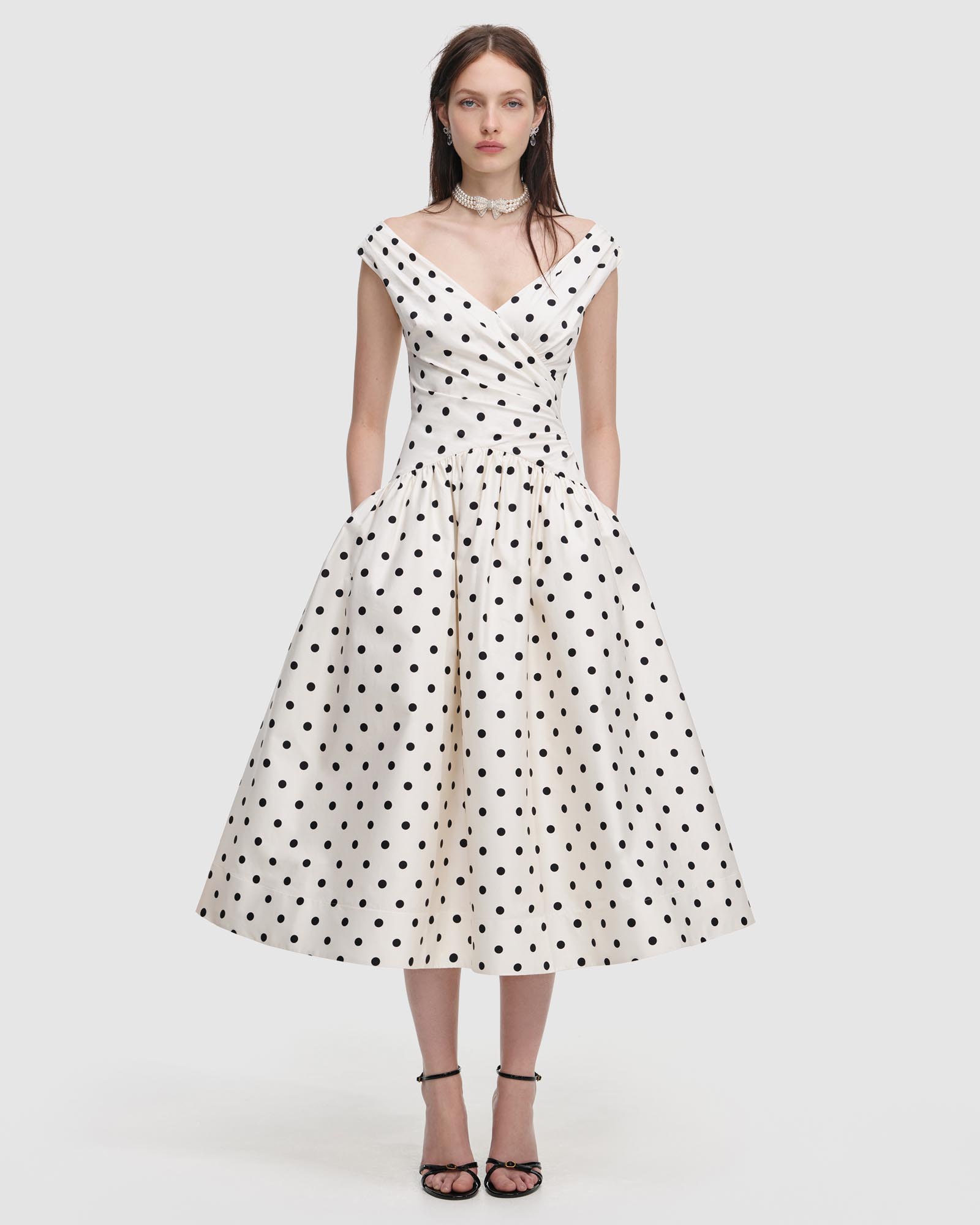 Polka Dot Cotton Midi Dress