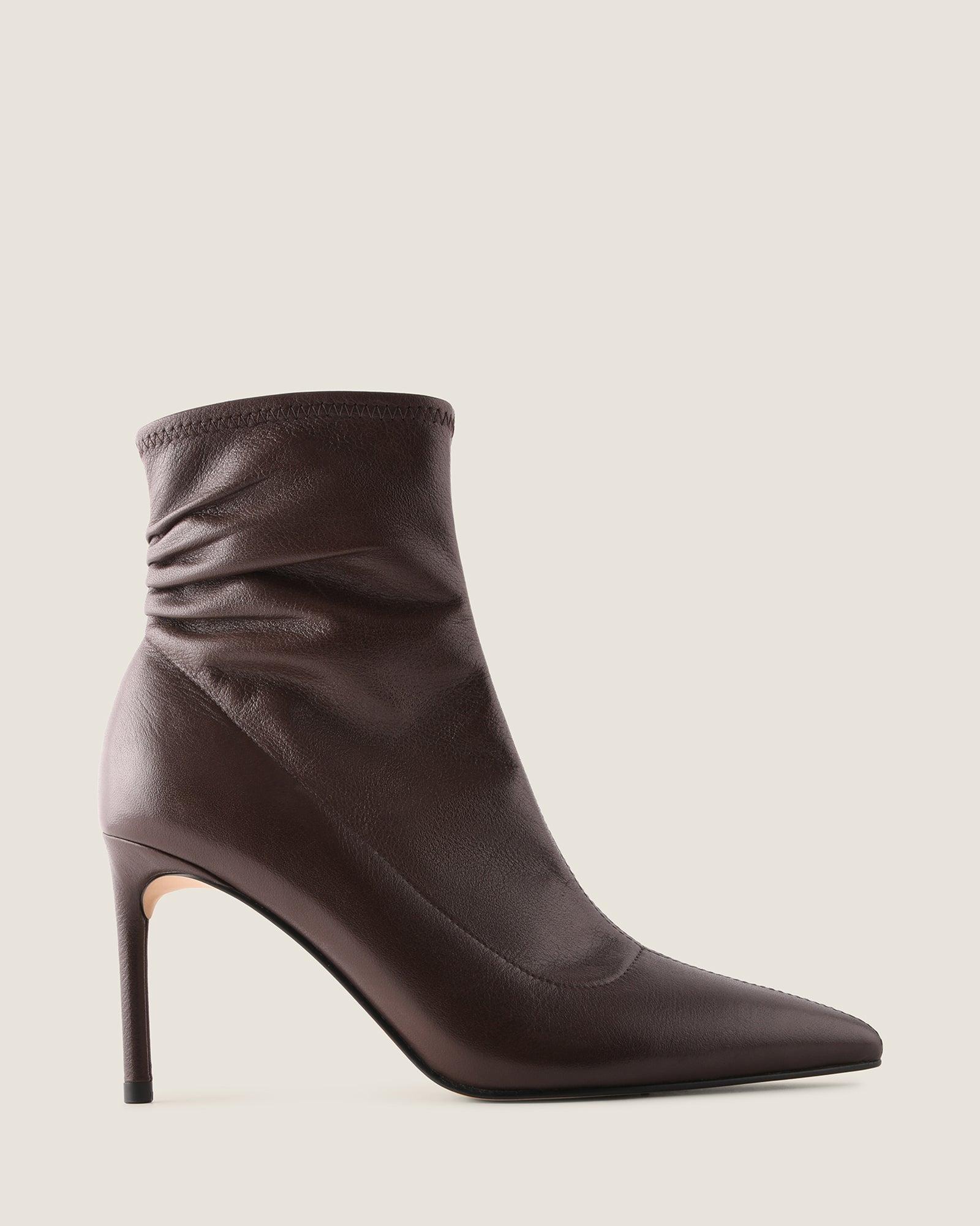 Delta Heel Ankle Boots Brown Leather
