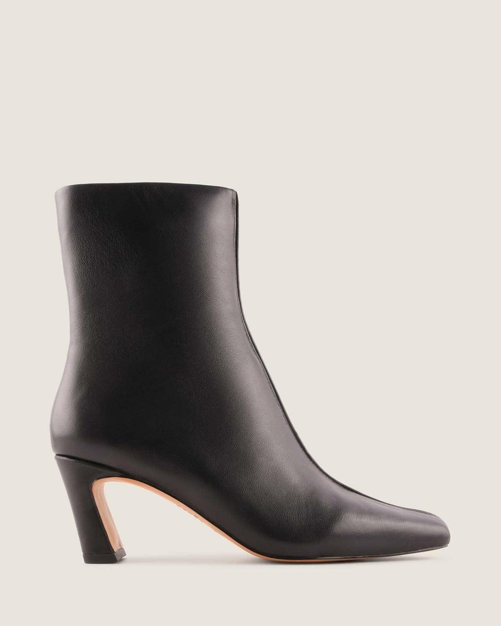 Noah Heel Ankle Boots Brown Patent