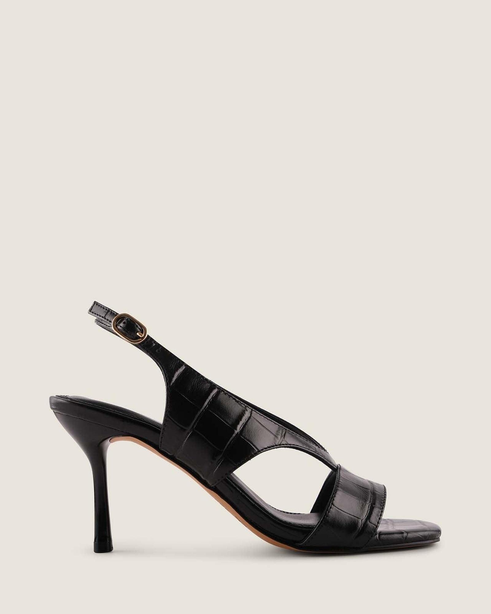 Bronte High Sandals Black Croc