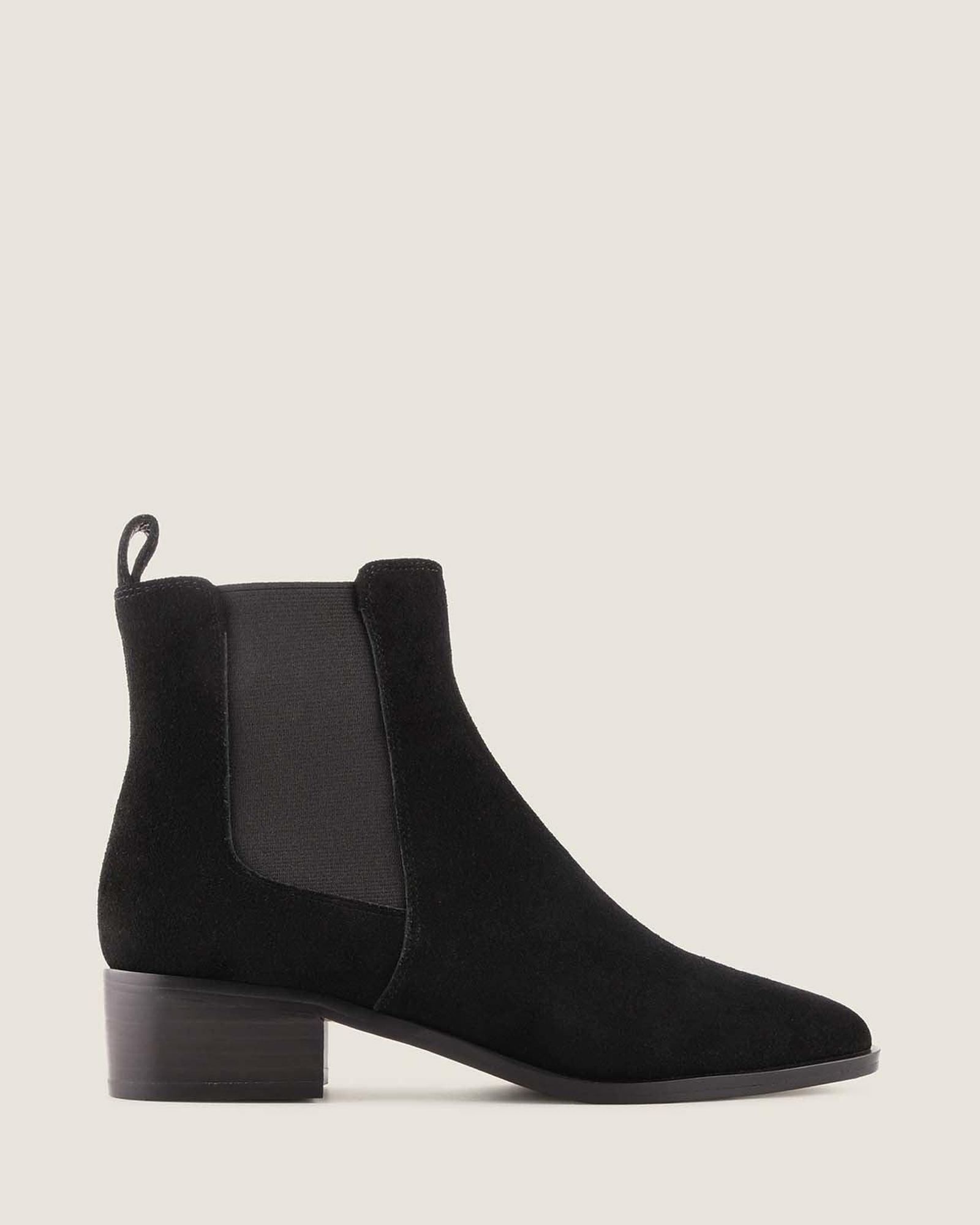 Ledger Flat Ankle Boots Black Suede