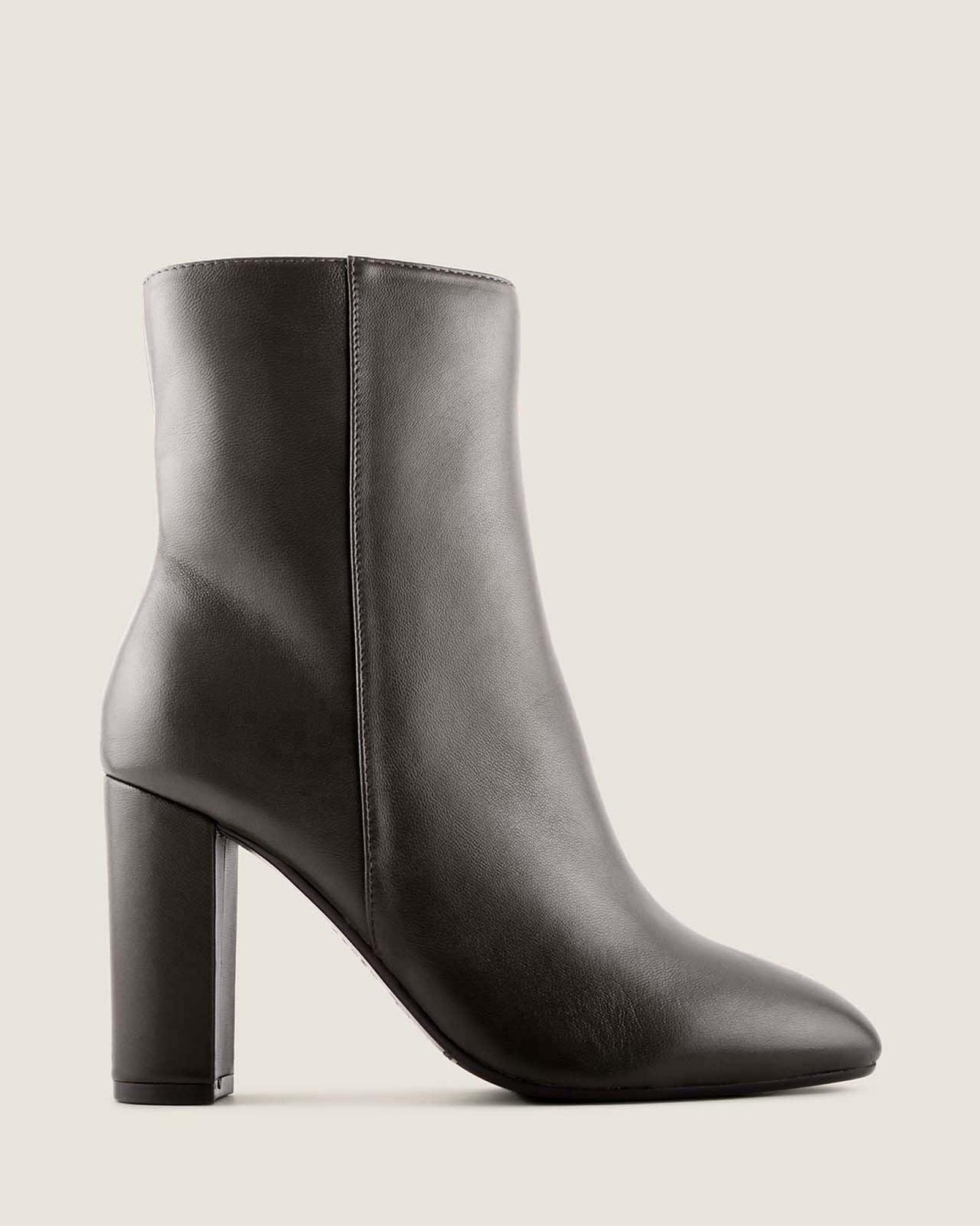 Ellis Heel Ankle Boots Tan Leather