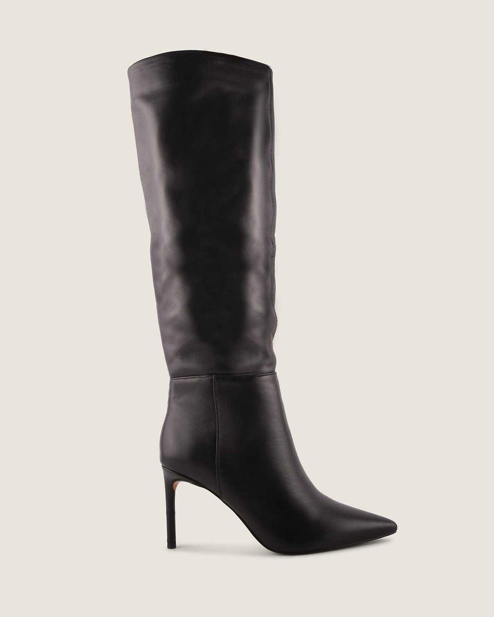 Marlow Heel Long Boots Black Leather