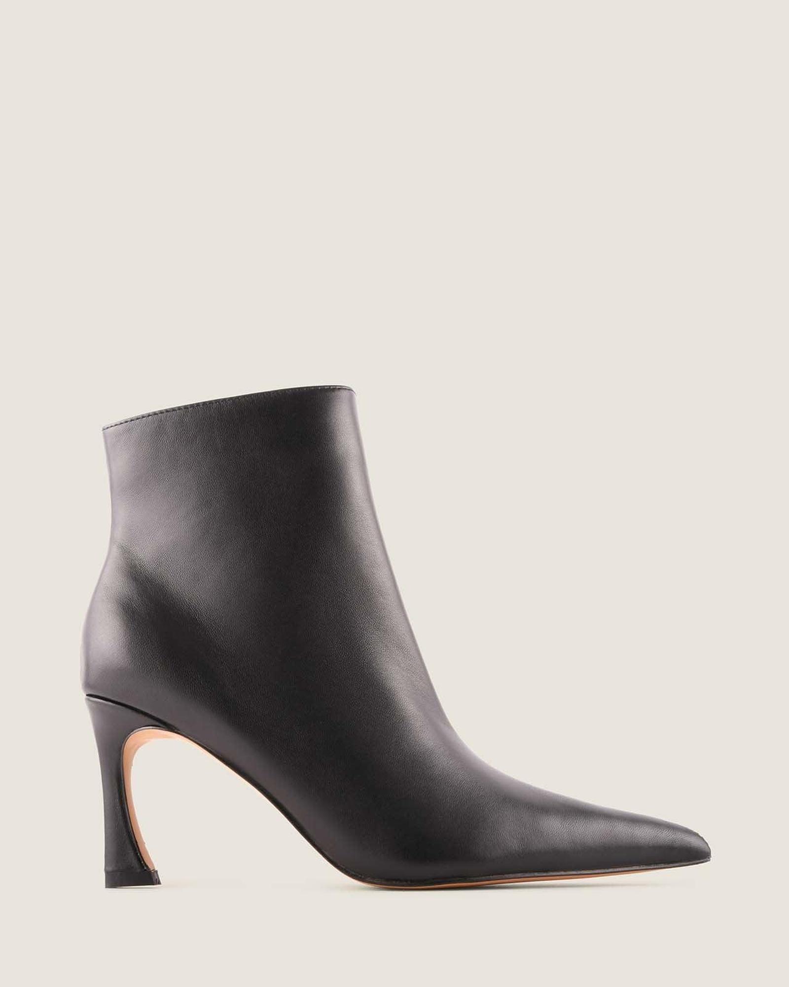 Channing Heel Ankle Boots Black Leather