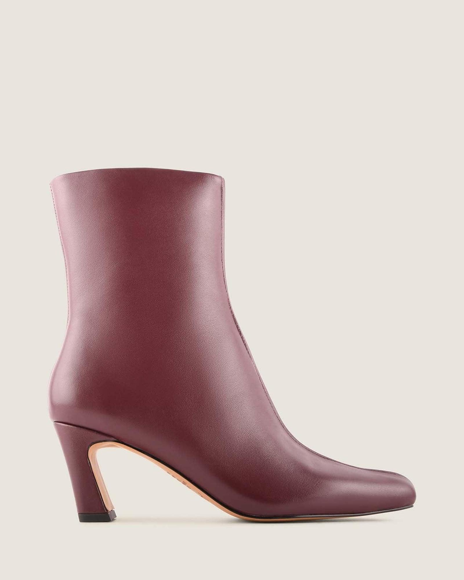 Noah Heel Ankle Boots Brown Patent
