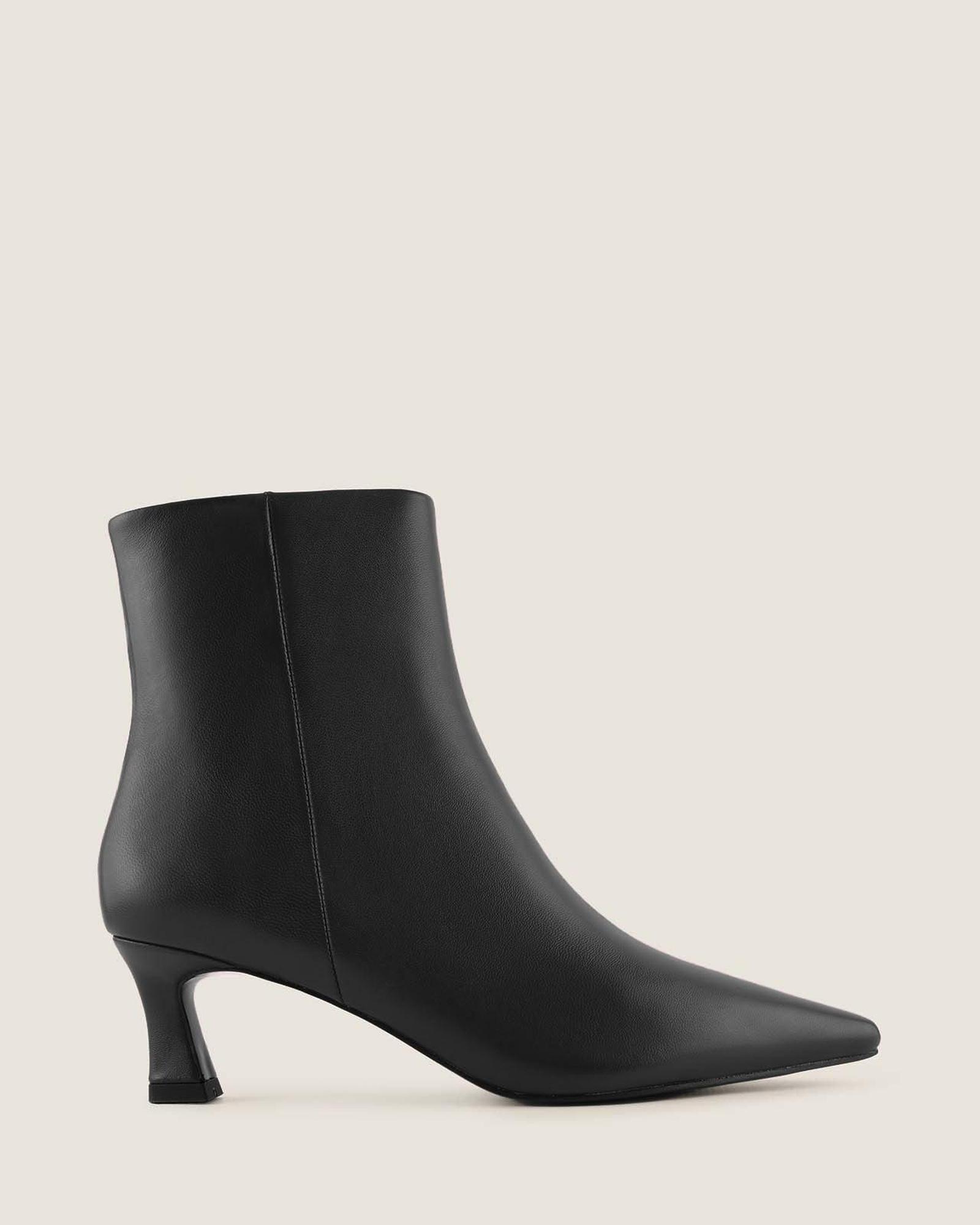 Ellis Heel Ankle Boots Tan Leather