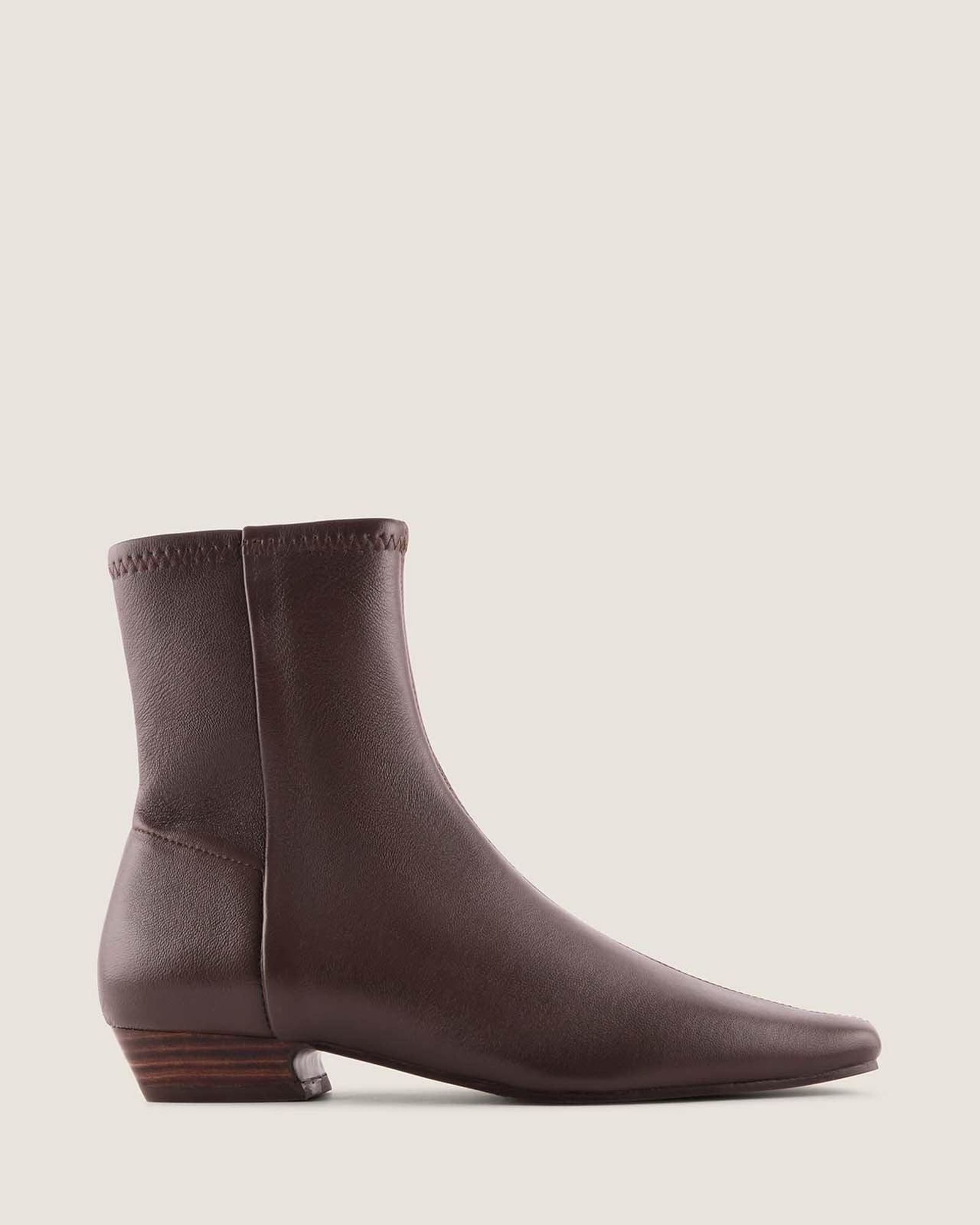 Ellis Heel Ankle Boots Tan Leather