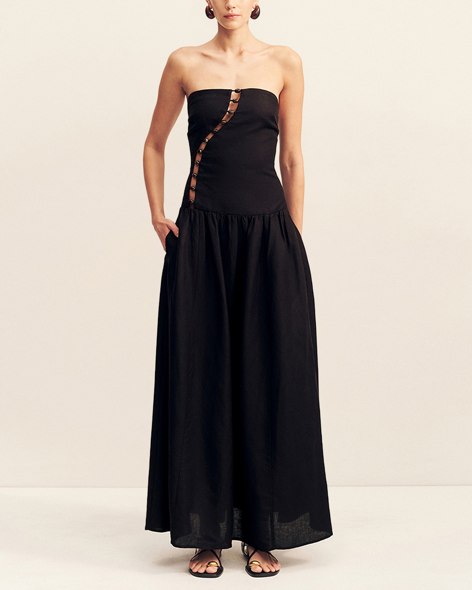 Effie Strapless Cut Out Maxi Dress