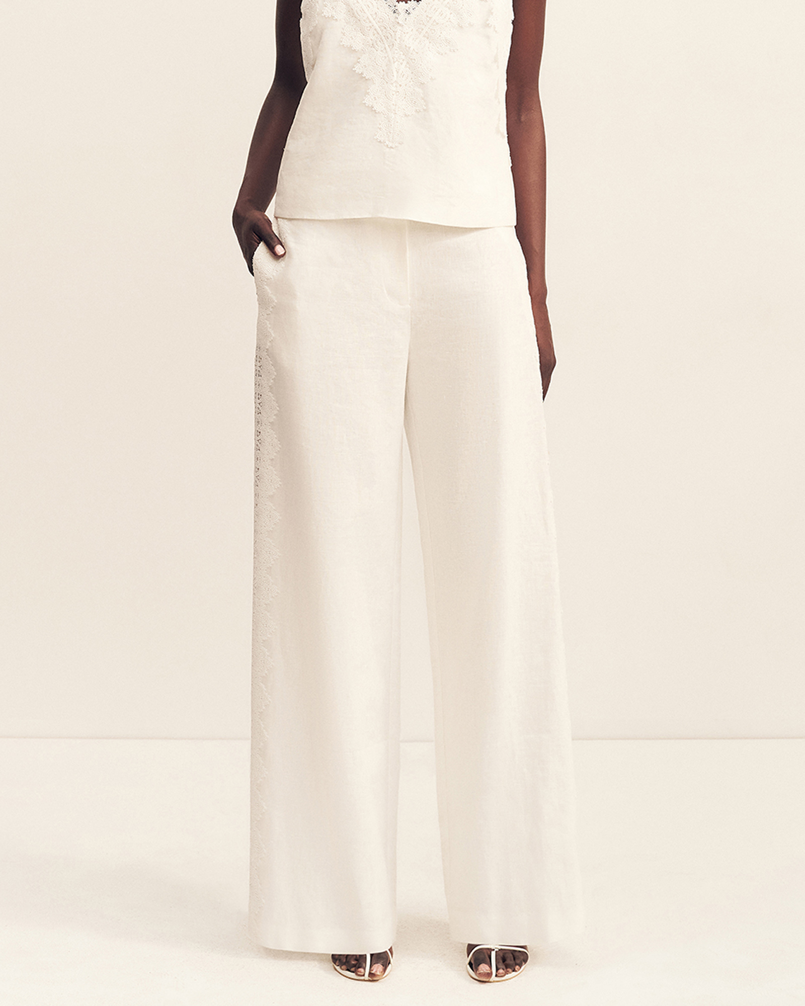 Toile Lace Wide Leg Pants