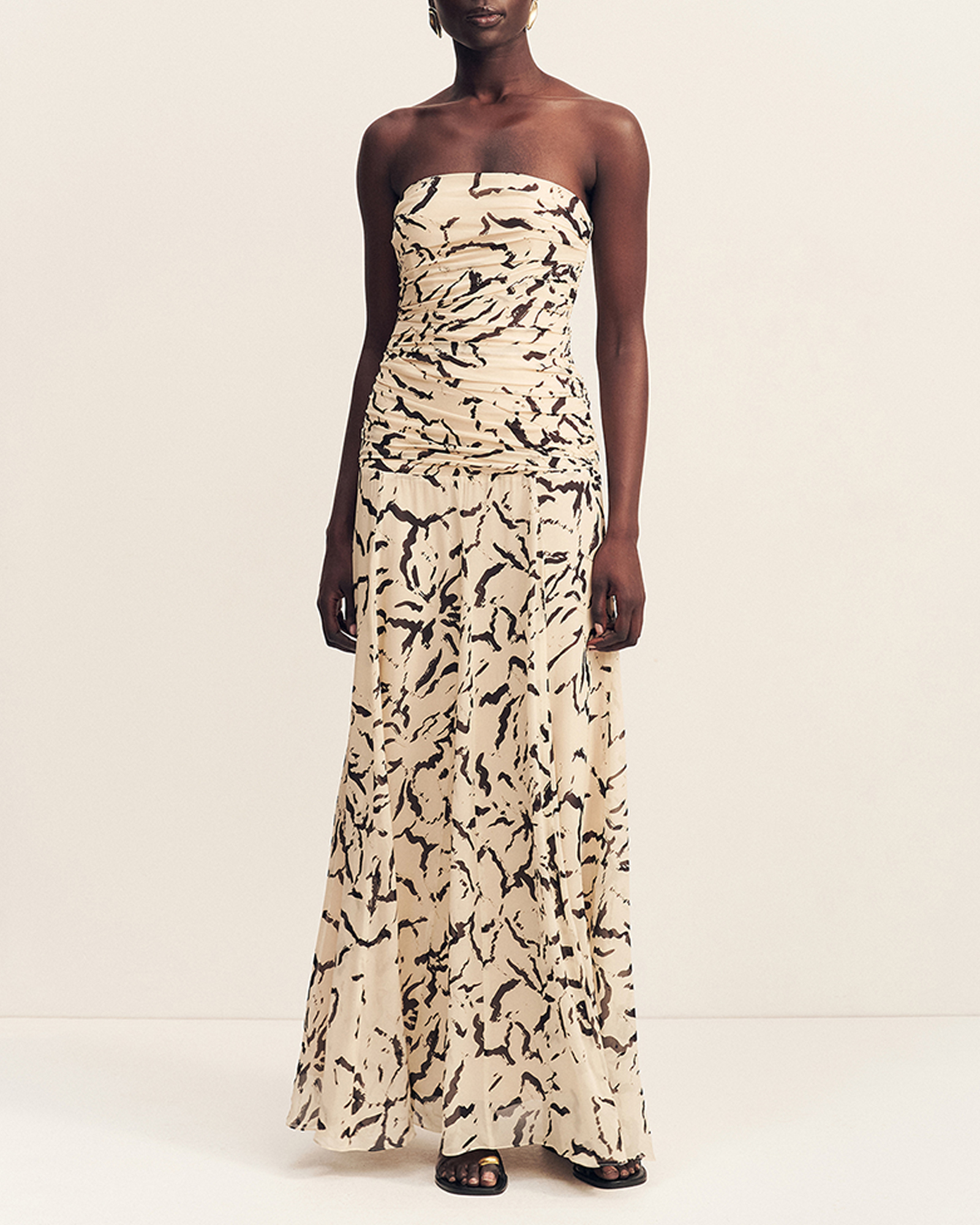 Rea Strapless Panelled Maxi Dress