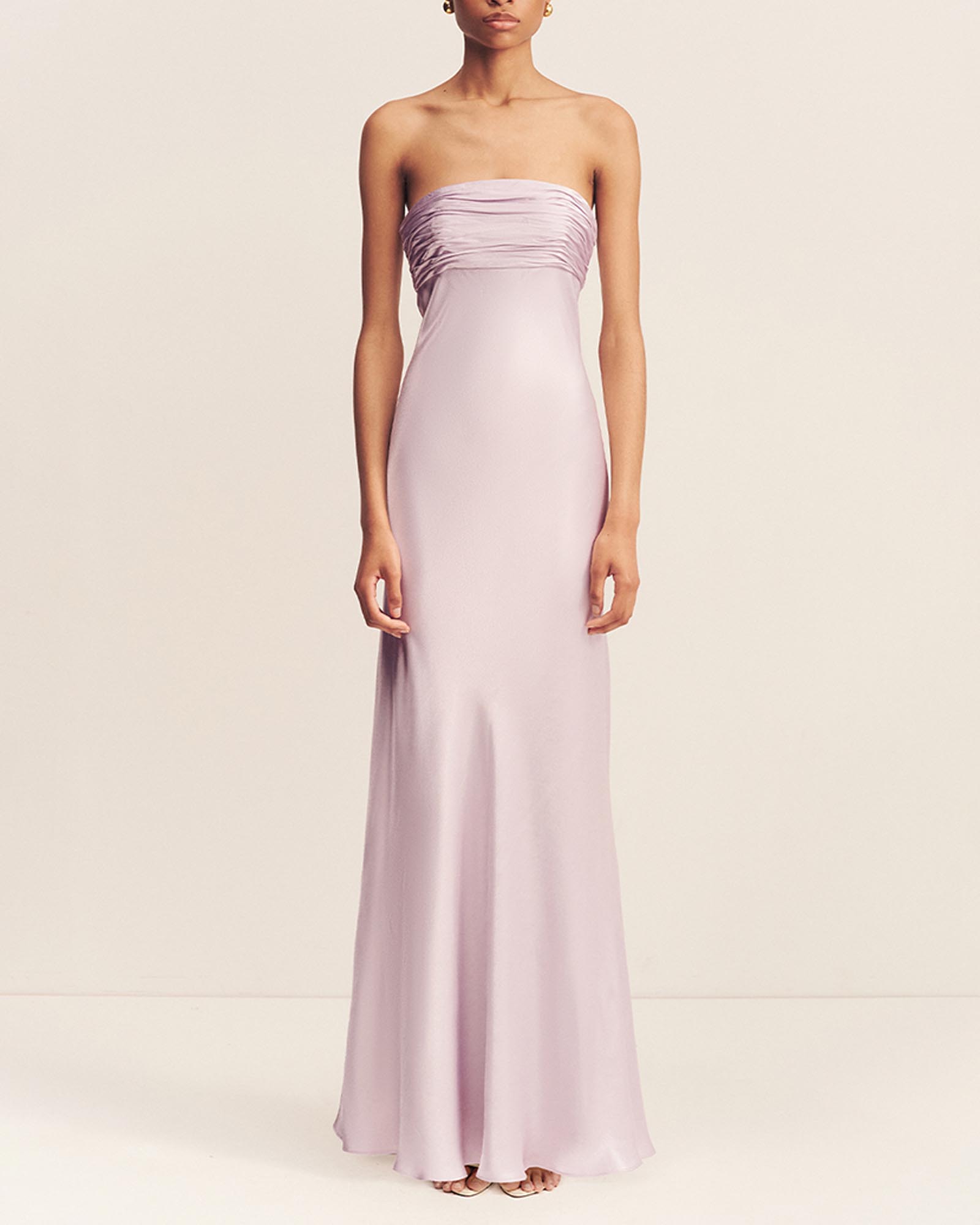 La Lune Strapless Ruched Bodice Maxi Dress