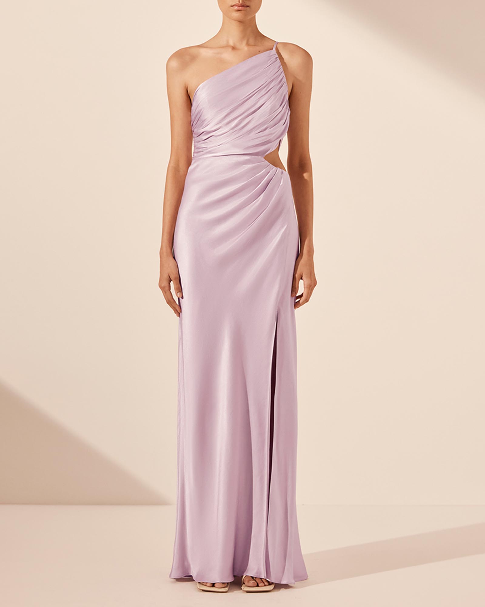 La Lune Asymmetrical Gathered Maxi Dress