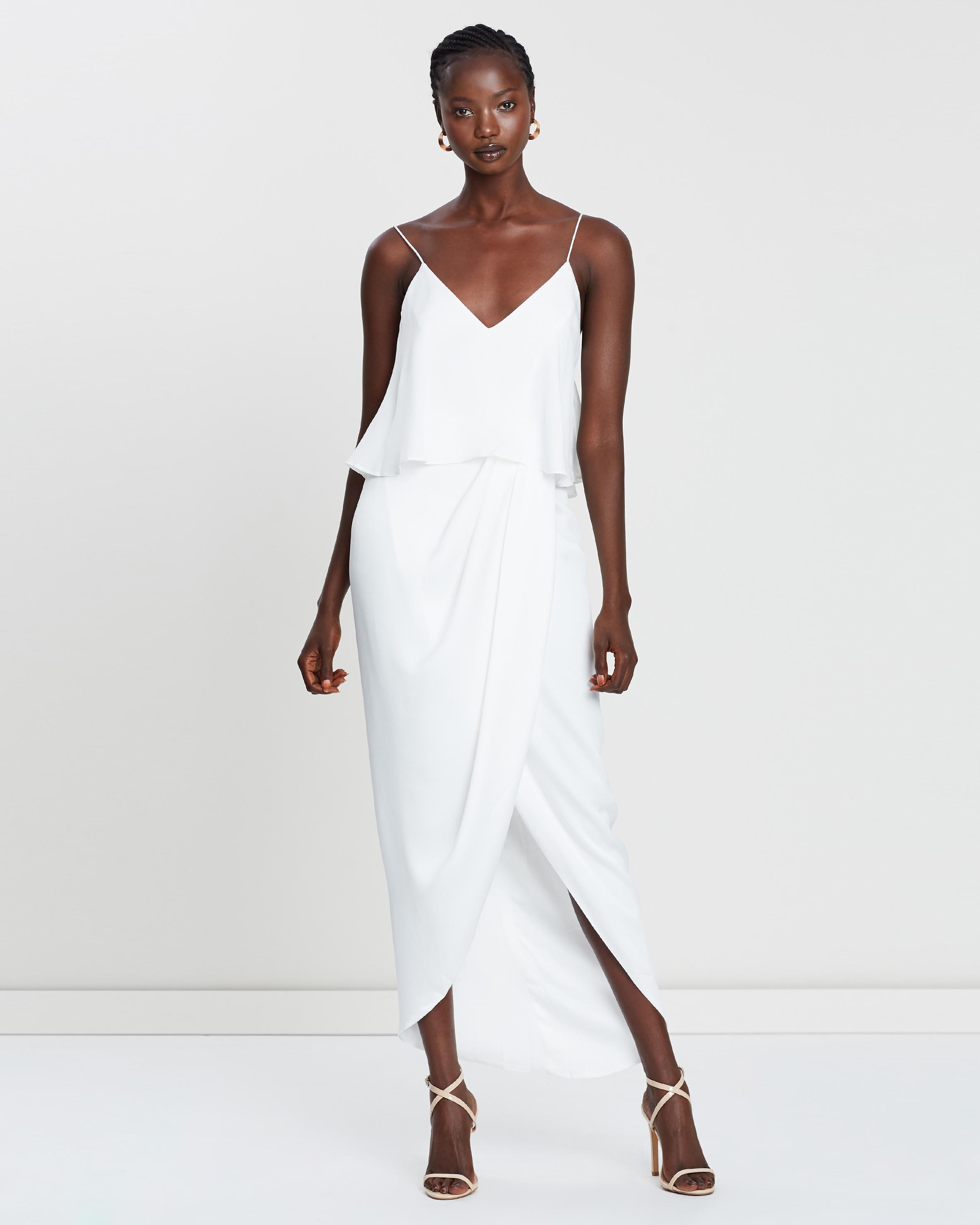 Draped Cocktail Frill Dress