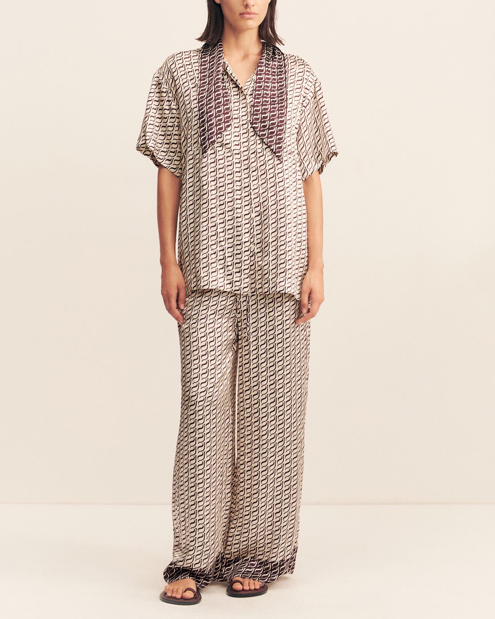 Monogram Silk Contrast Shirt