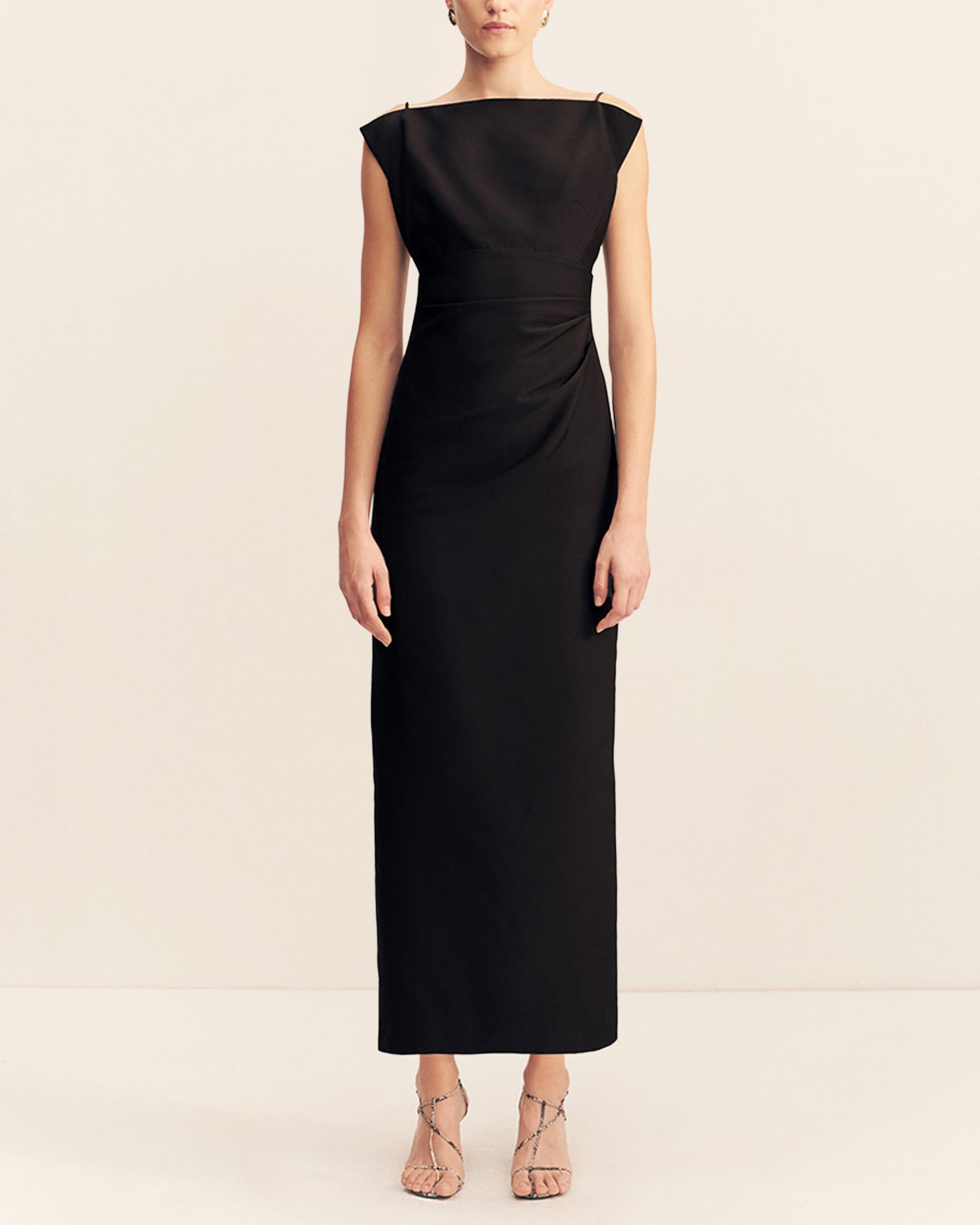 Otis Draped High Neck Midi Dress