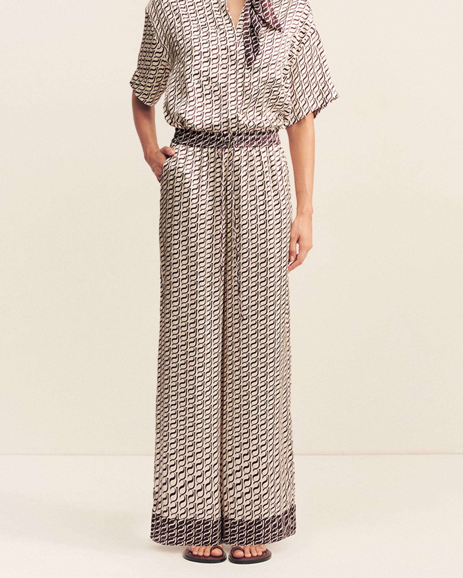 Monogram Contrast Pants