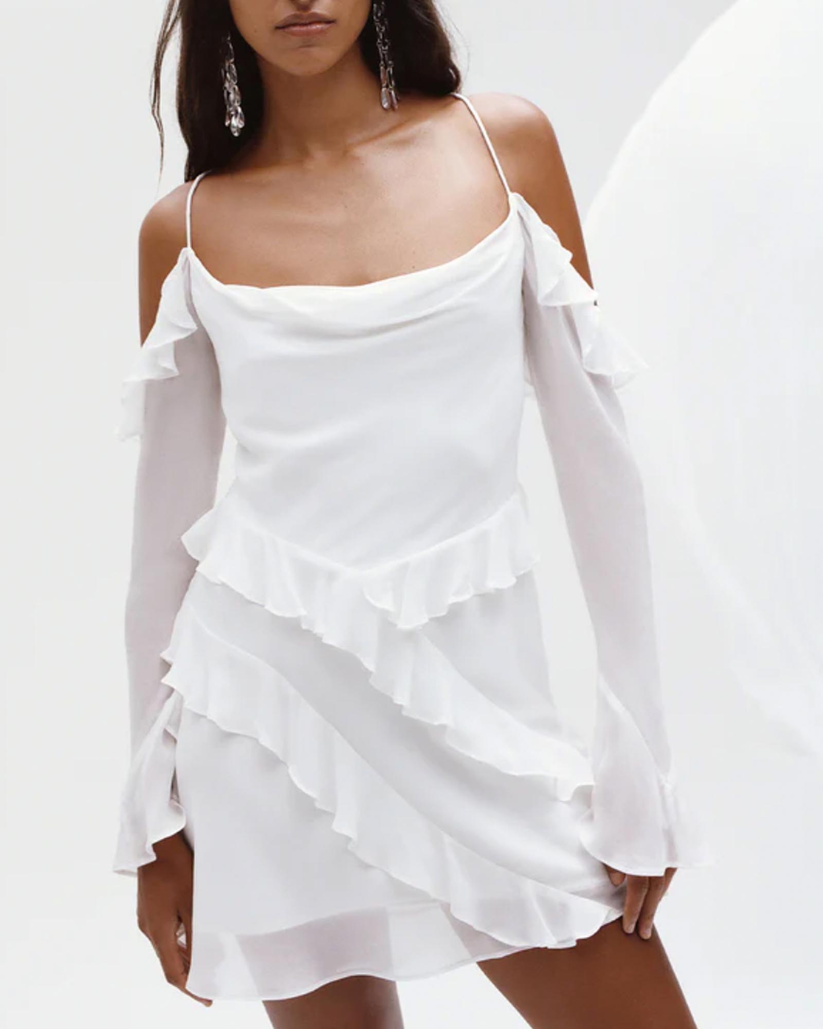 Lira Long Sleeve Ruffle Mini Dress