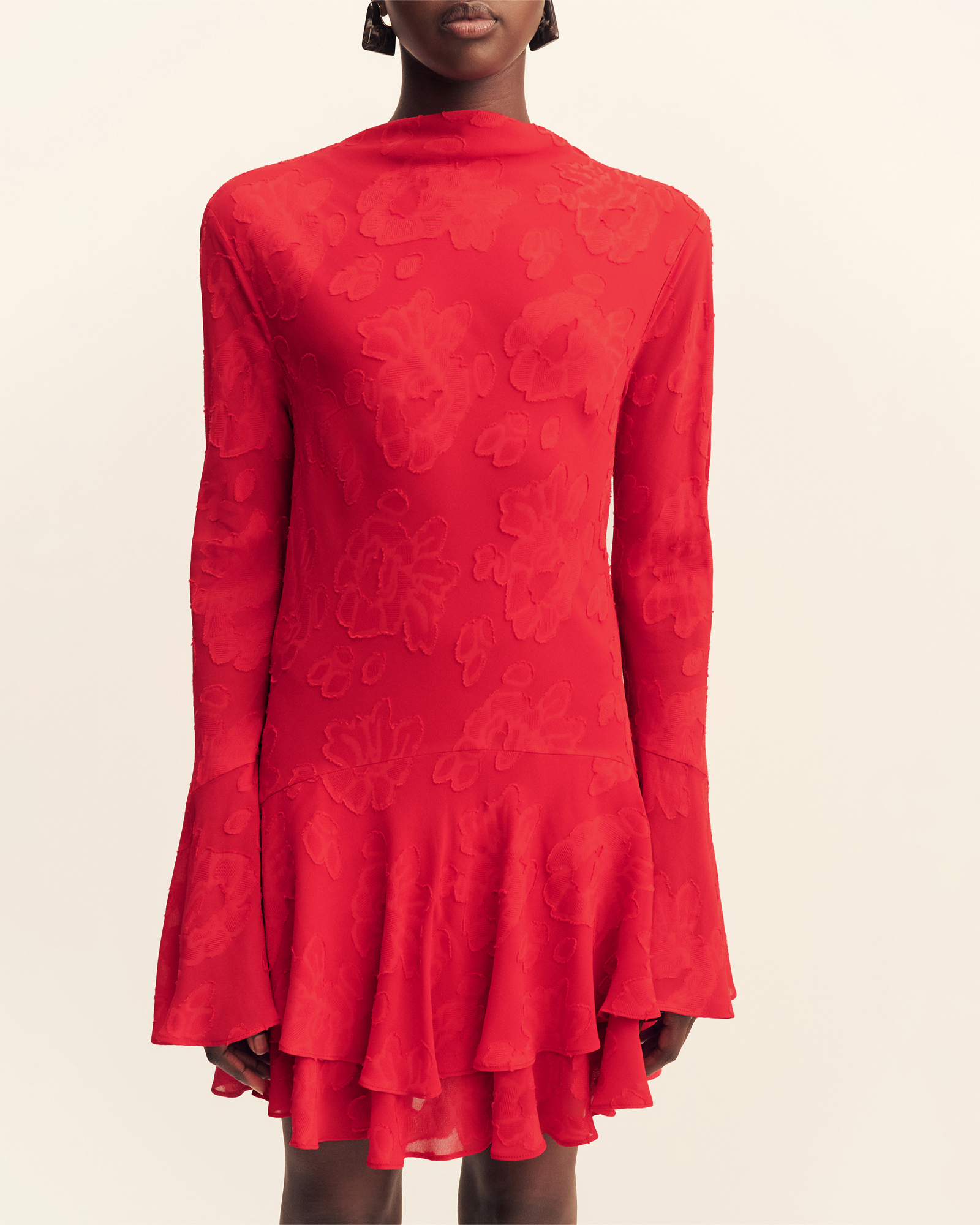 Bowery Long Sleeve Ruffle Mini Dress