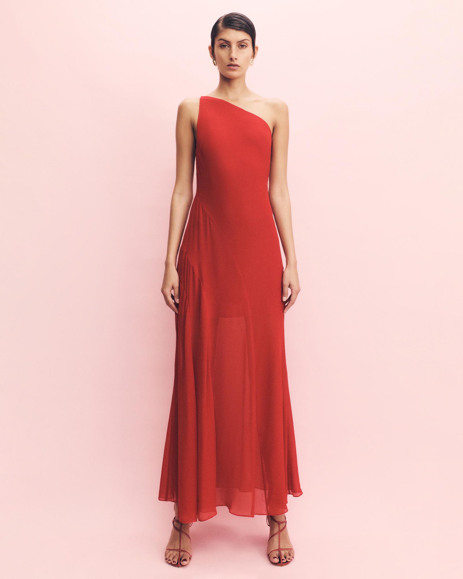 Amina One Shoulder Panelled Maxi Dress