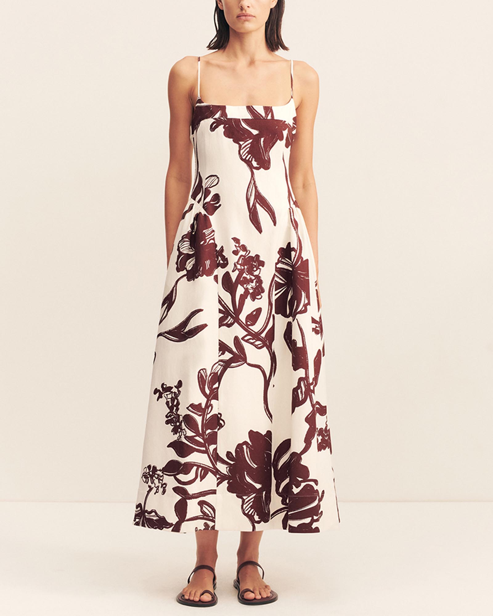 Emmett Square Neck Panelled Midi Dress