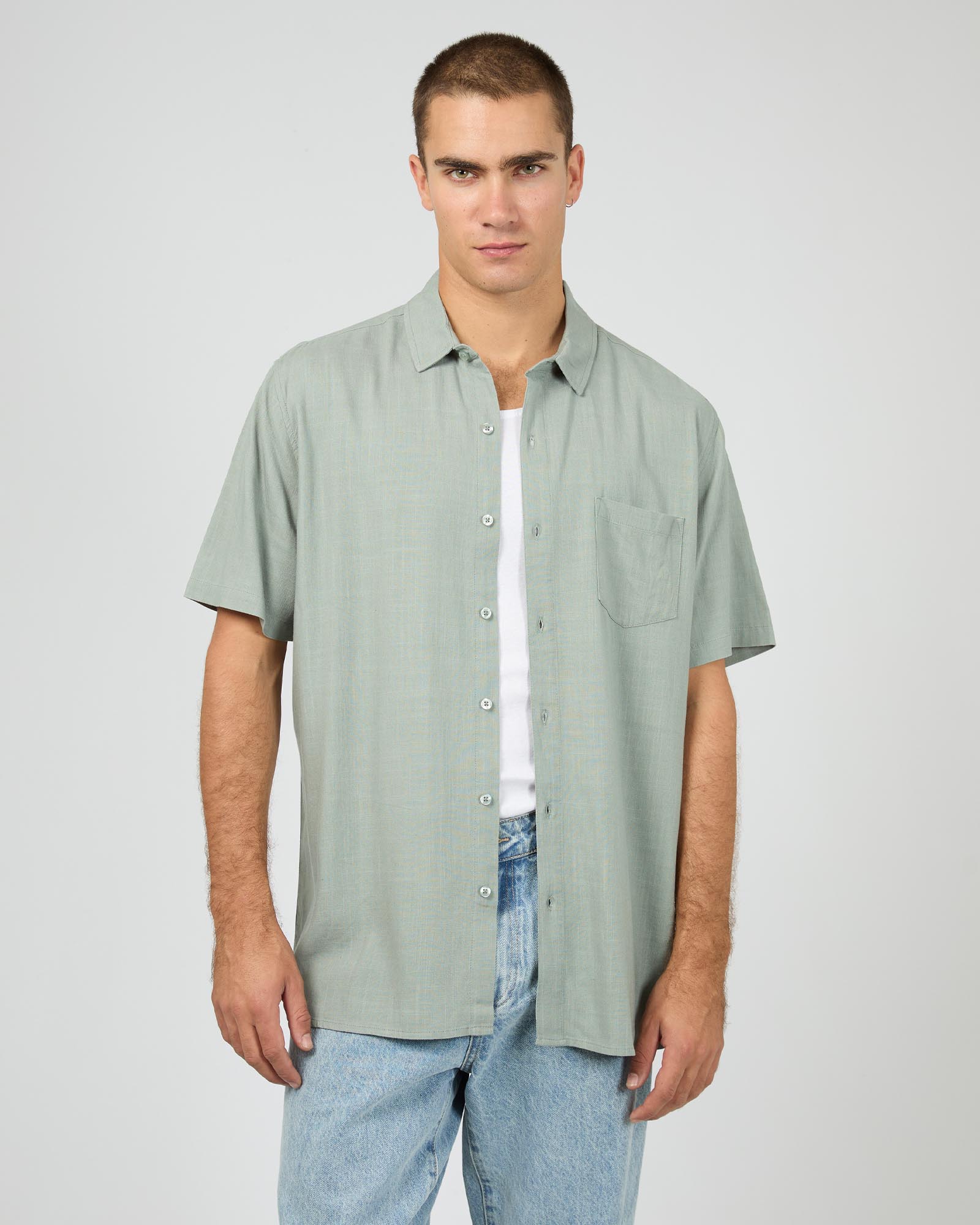 Textured Linen SS Shirt