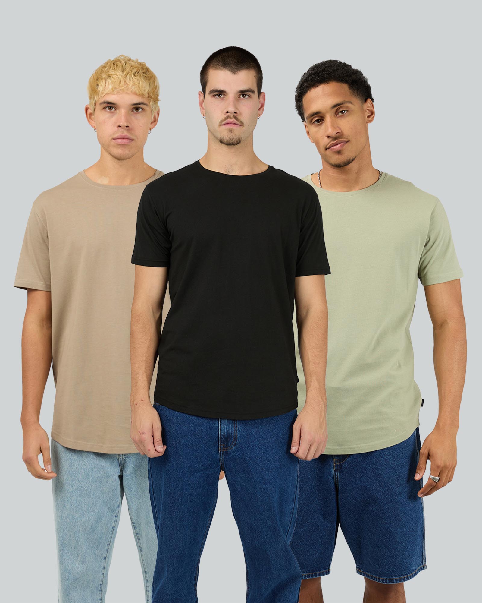 3-Pack Solid Tail Tee