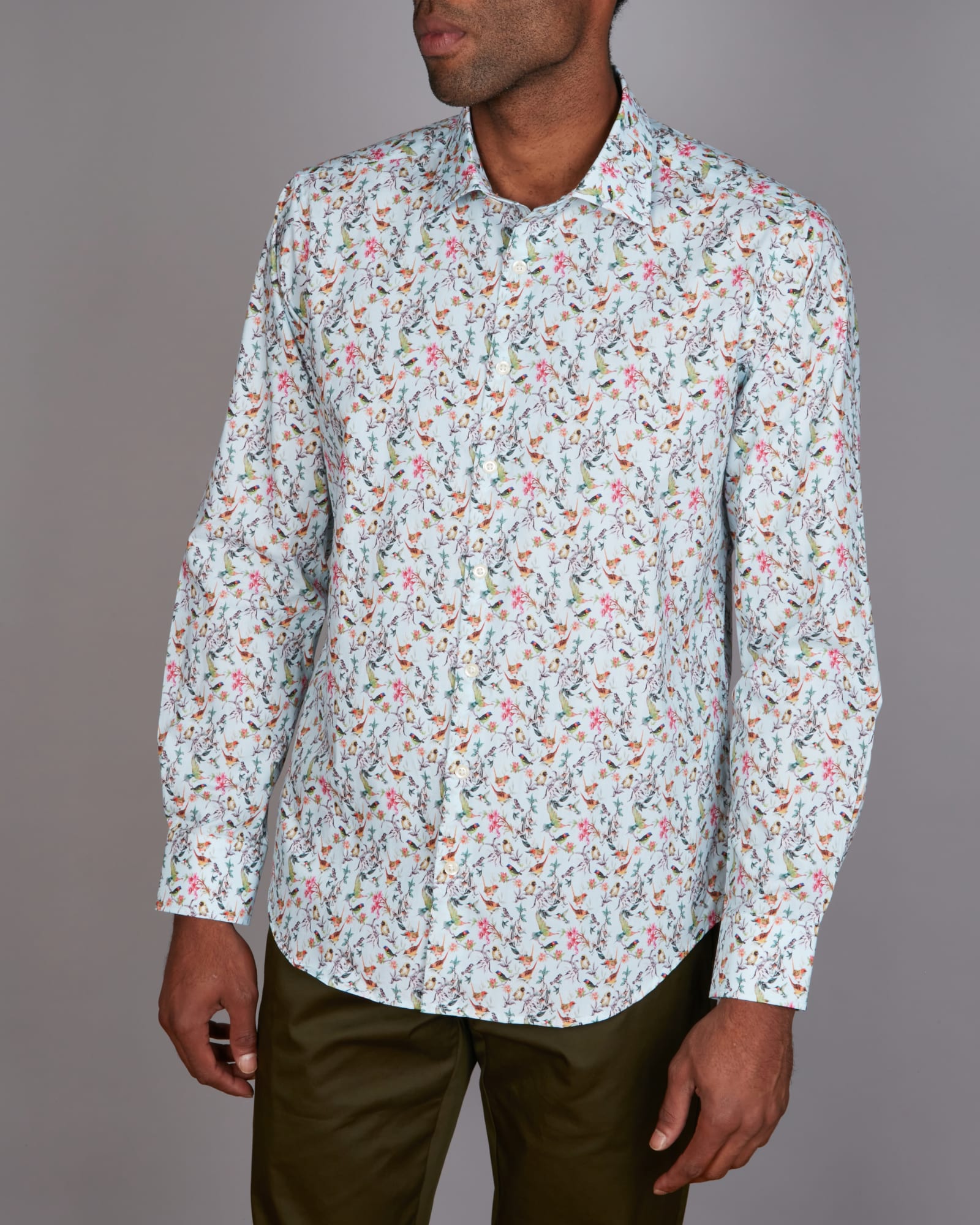 Floral Bird Print Shirt