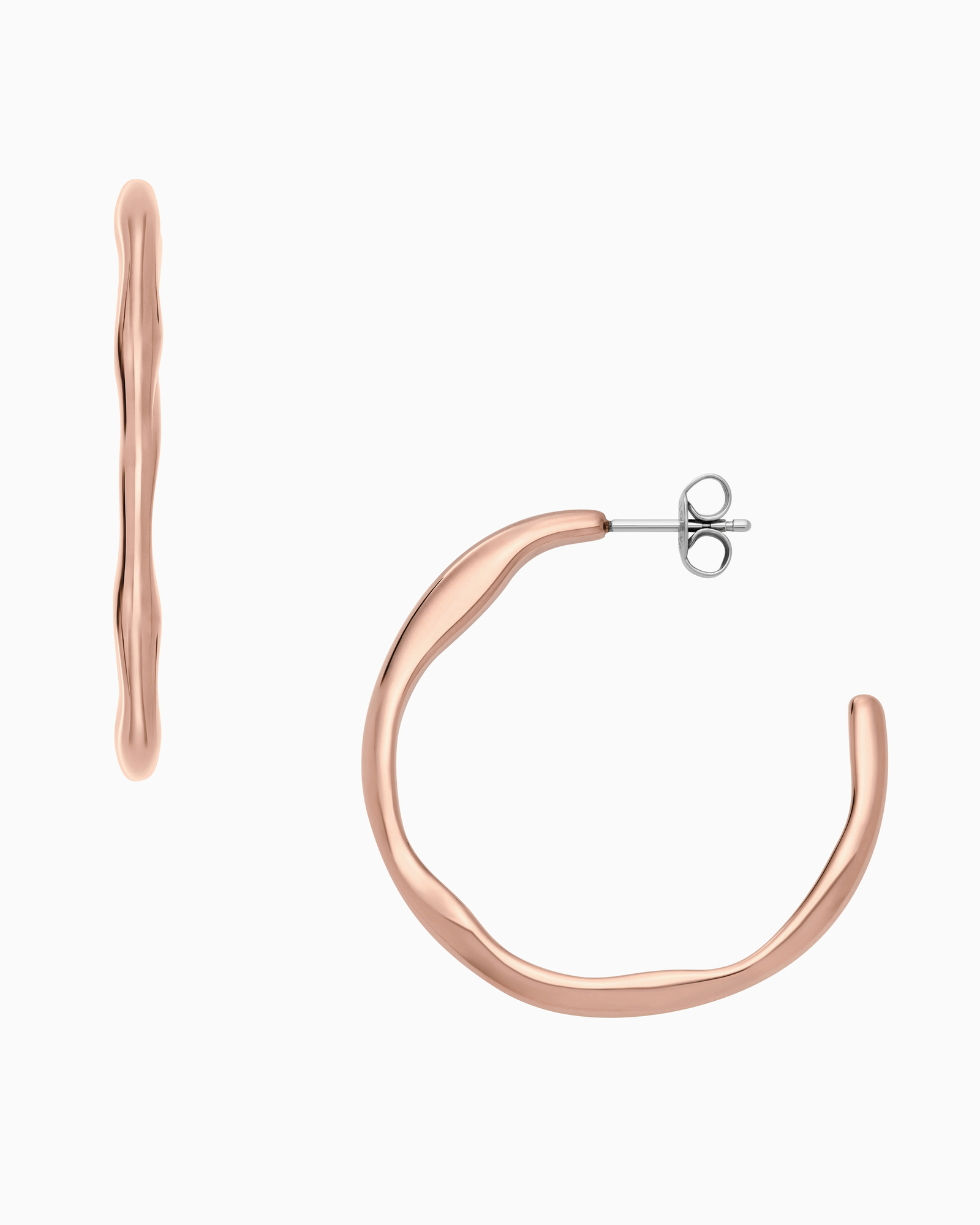 Moderne Stak Rose Gold Tone Tone Earring