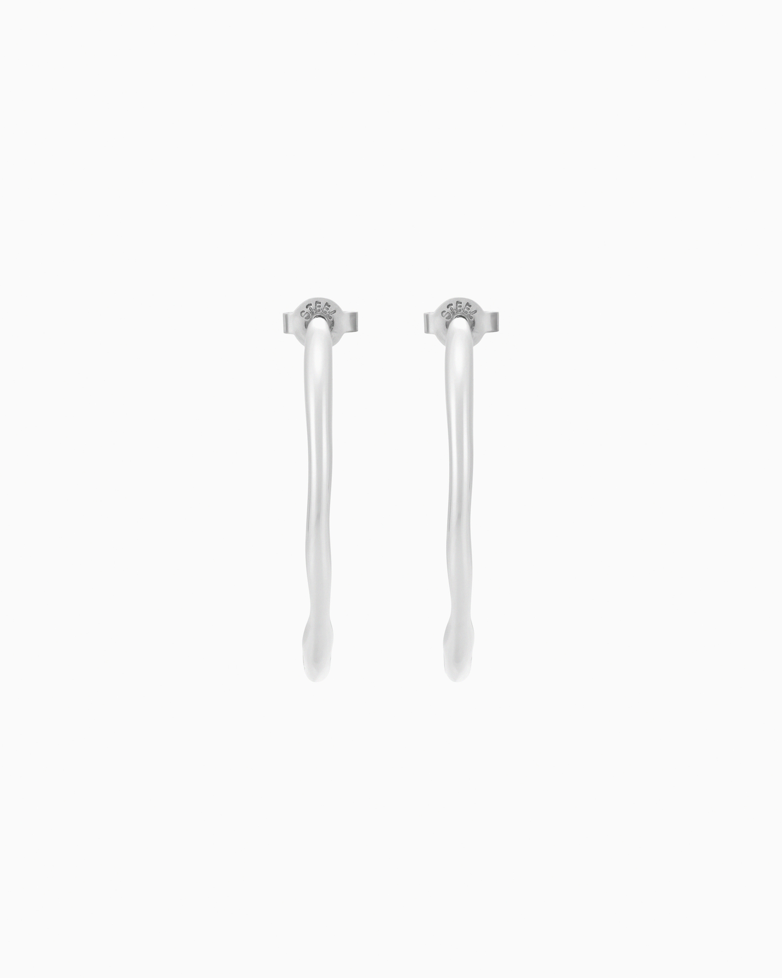 Moderne Stak Silver Tone Earring