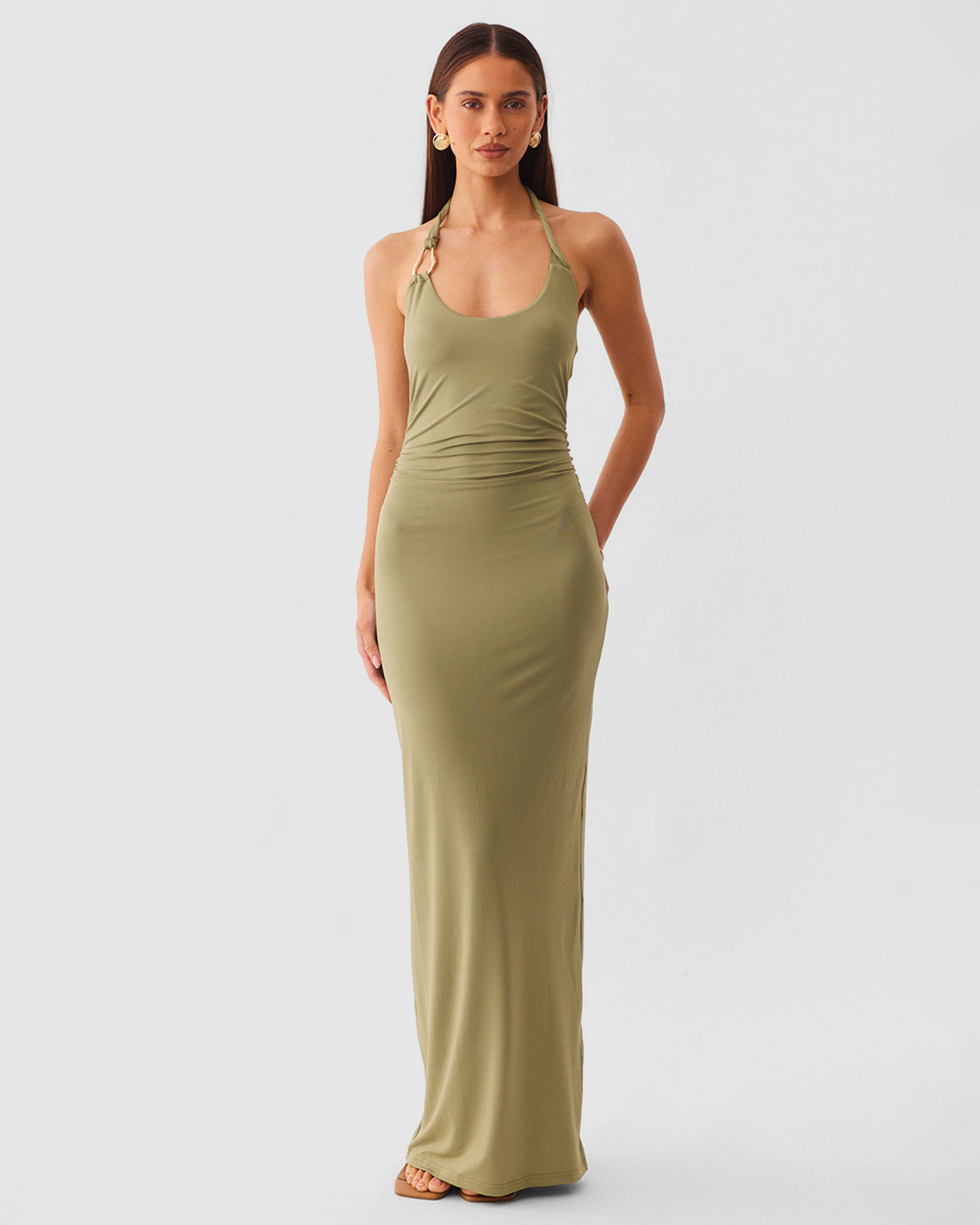 LEXIE TWIST HALTER MAXI DRESS - ICONIC EXCLUSIVE