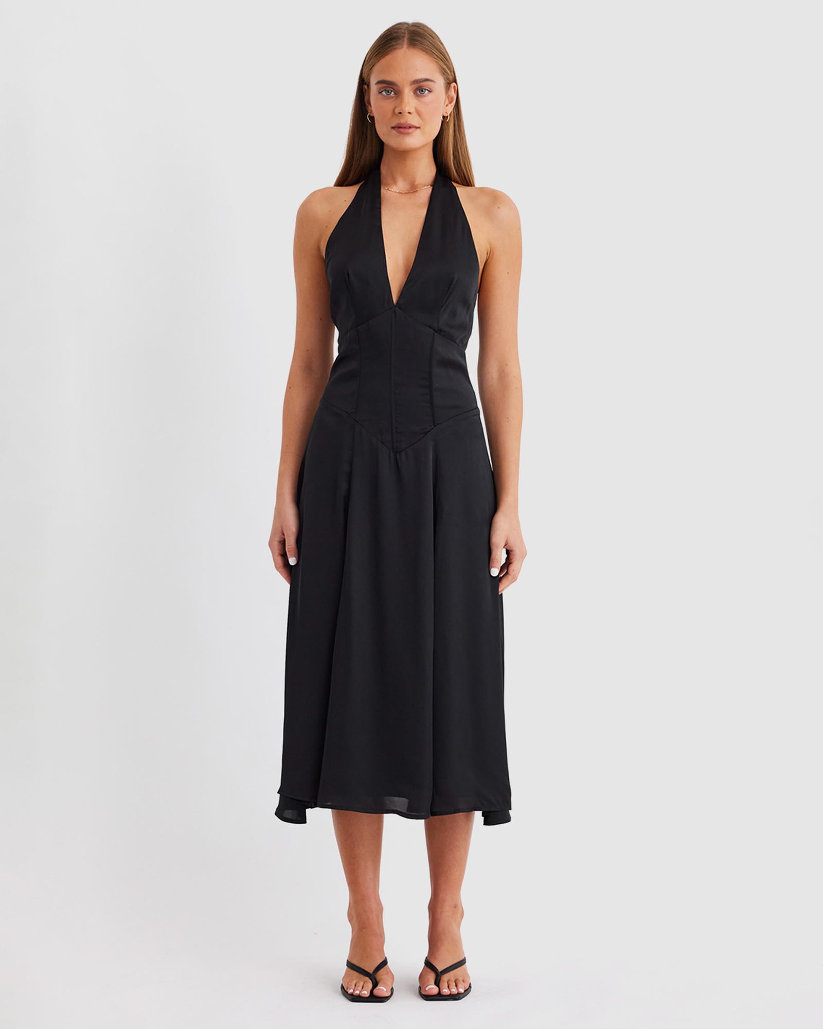 Evelyn Halter Midi Dress