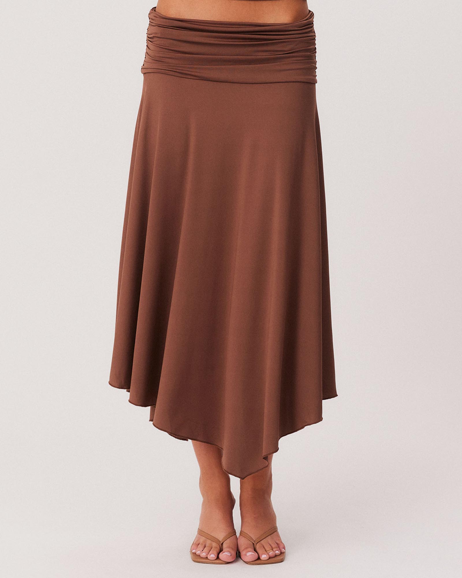 Tamsin Asymetrical Hem Midi Skirt