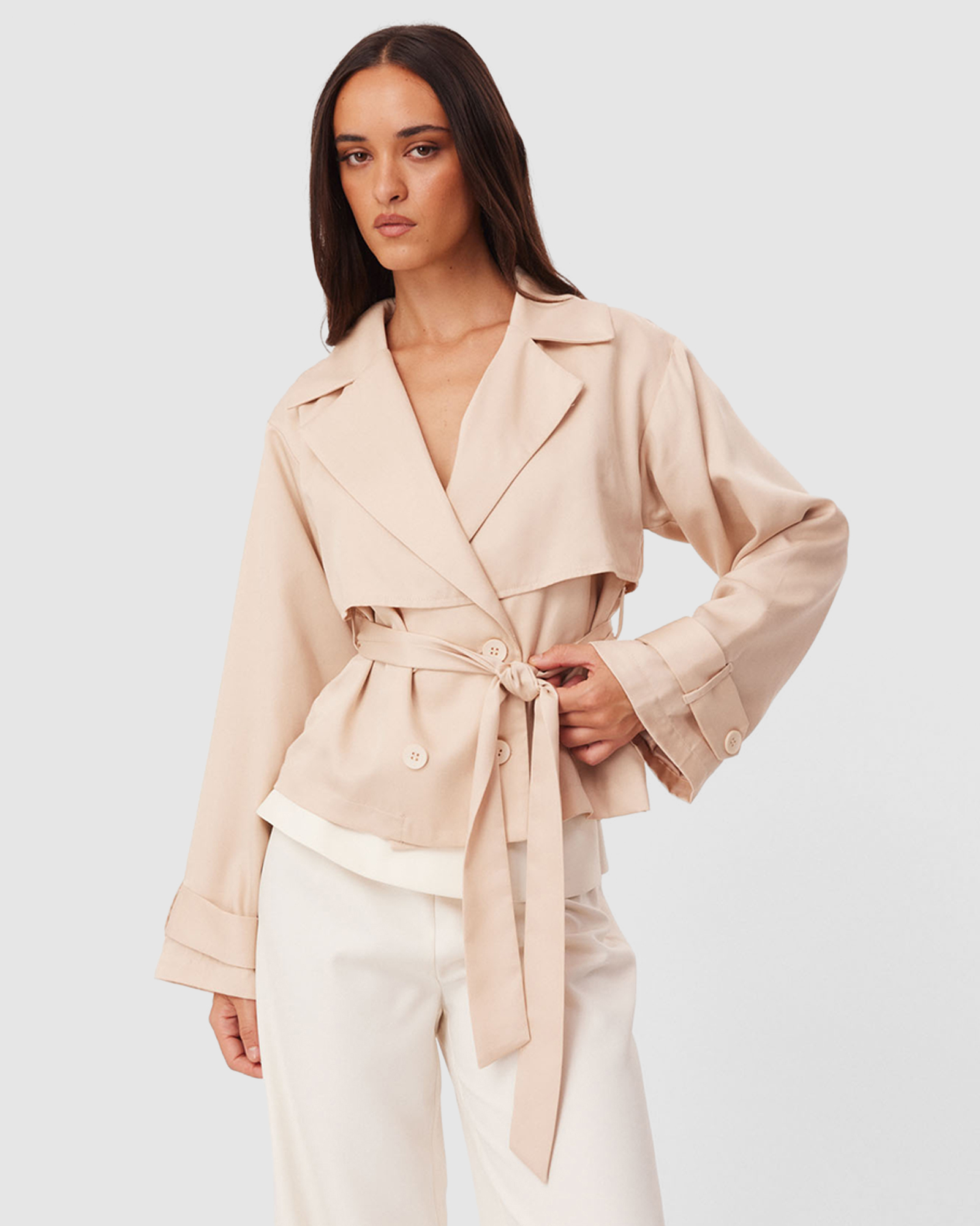 Lenore Cropped Trench