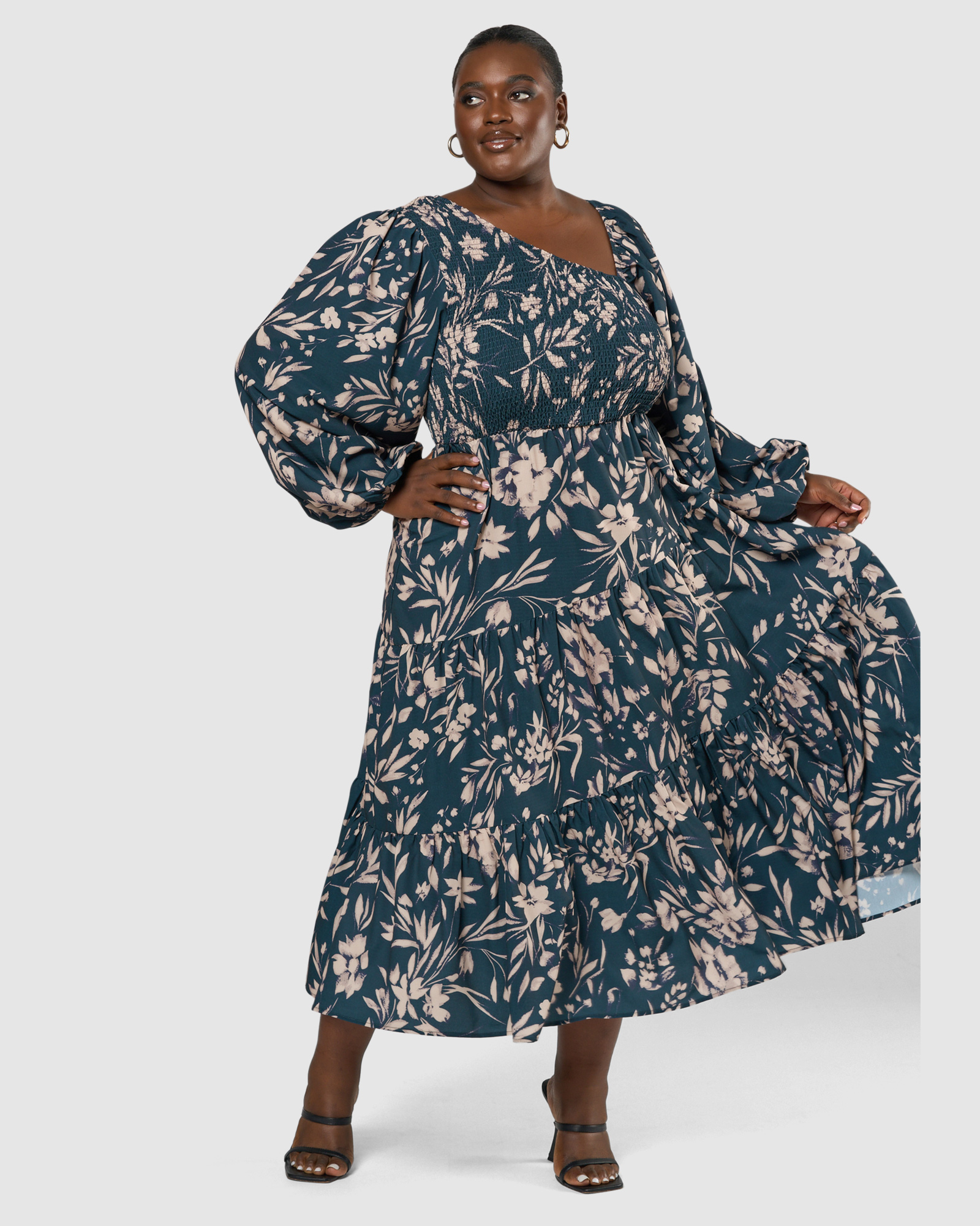Loris Asymmetric Midi Dress