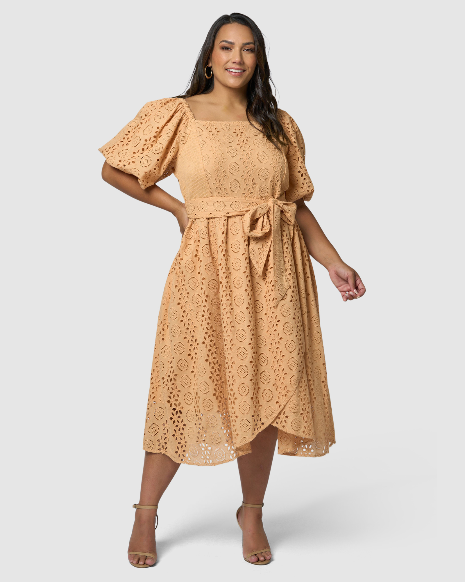 Eliza Broderie Midi Dress