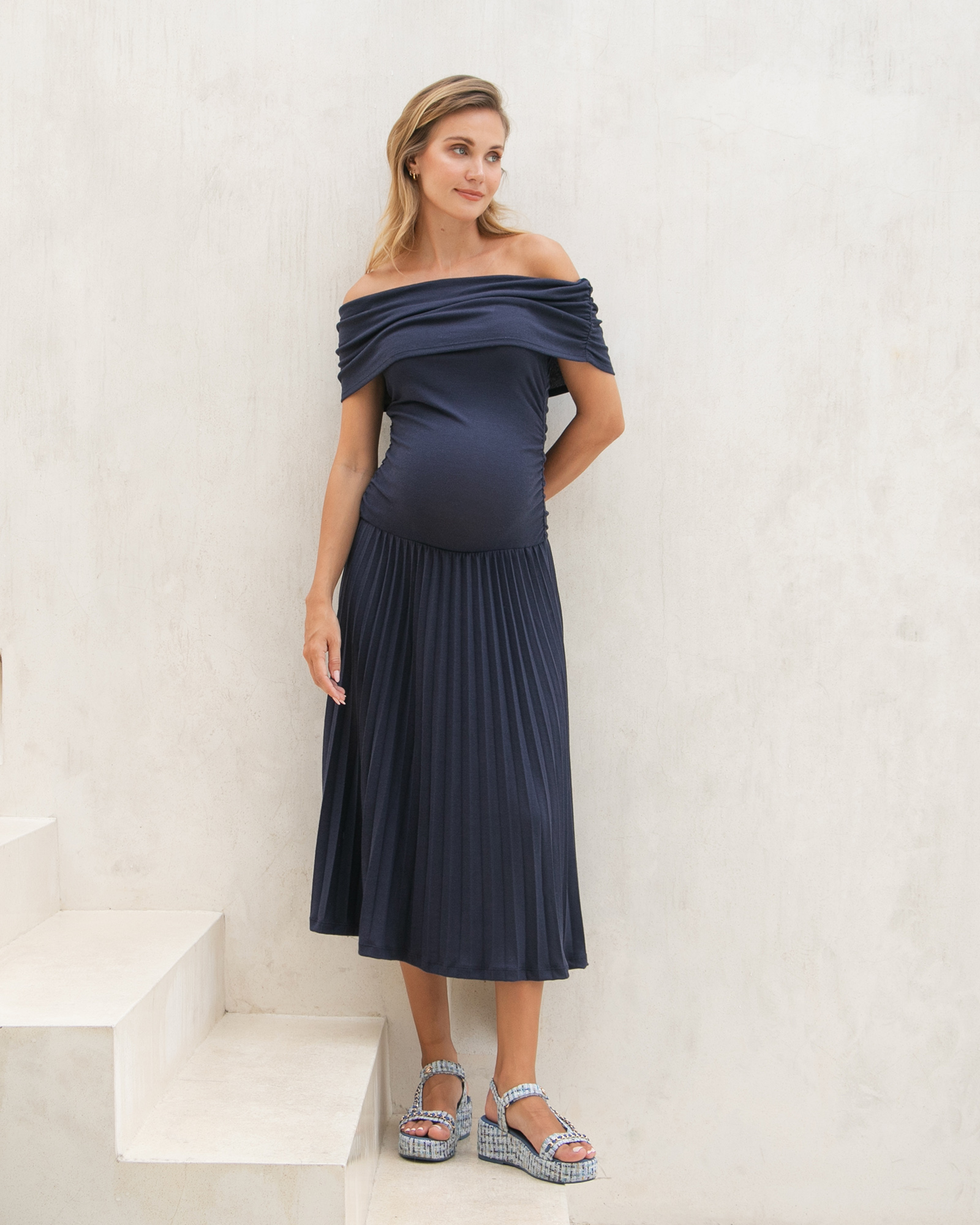Off Shoulder Midi Dress