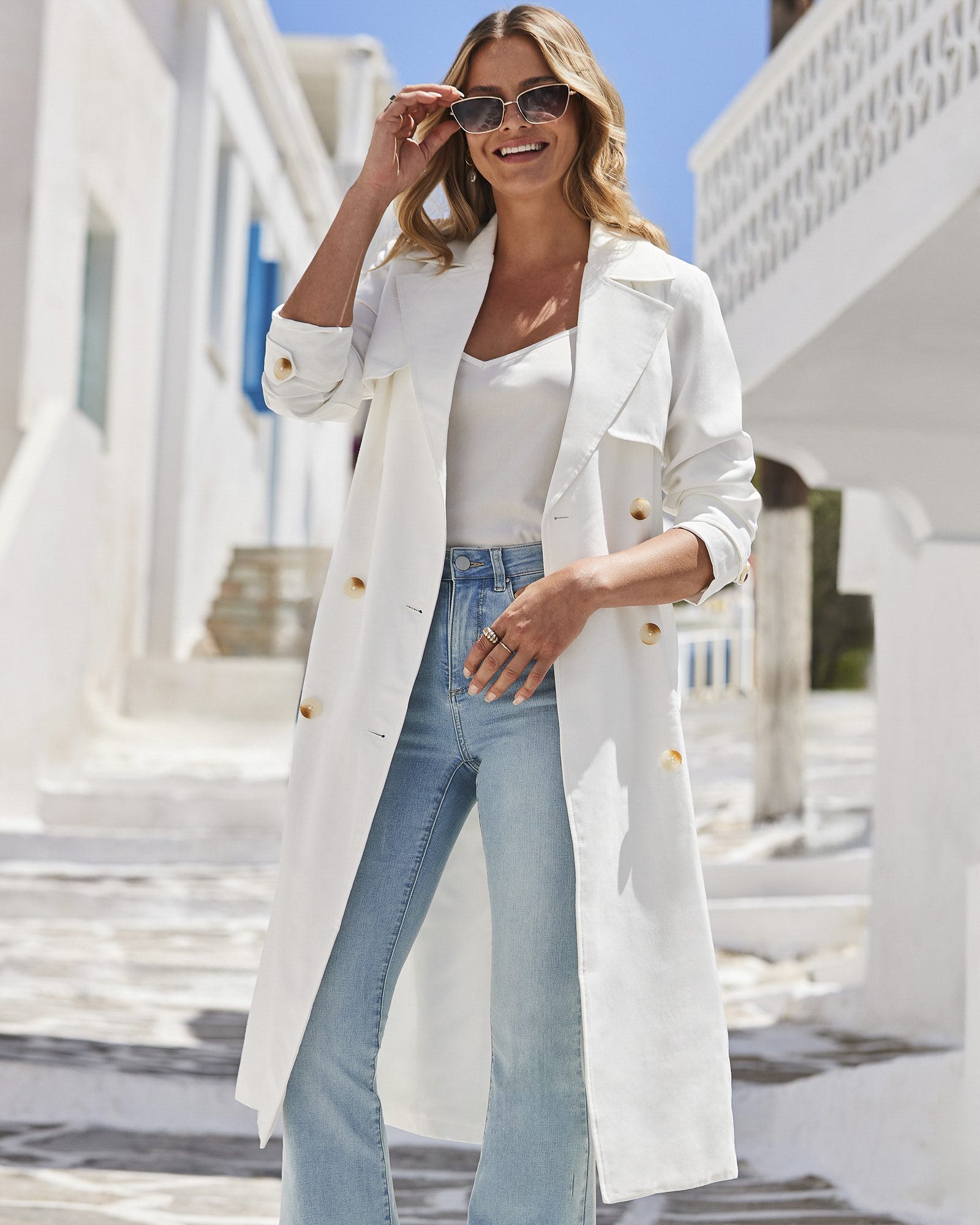 Longline Belted Trench Coat