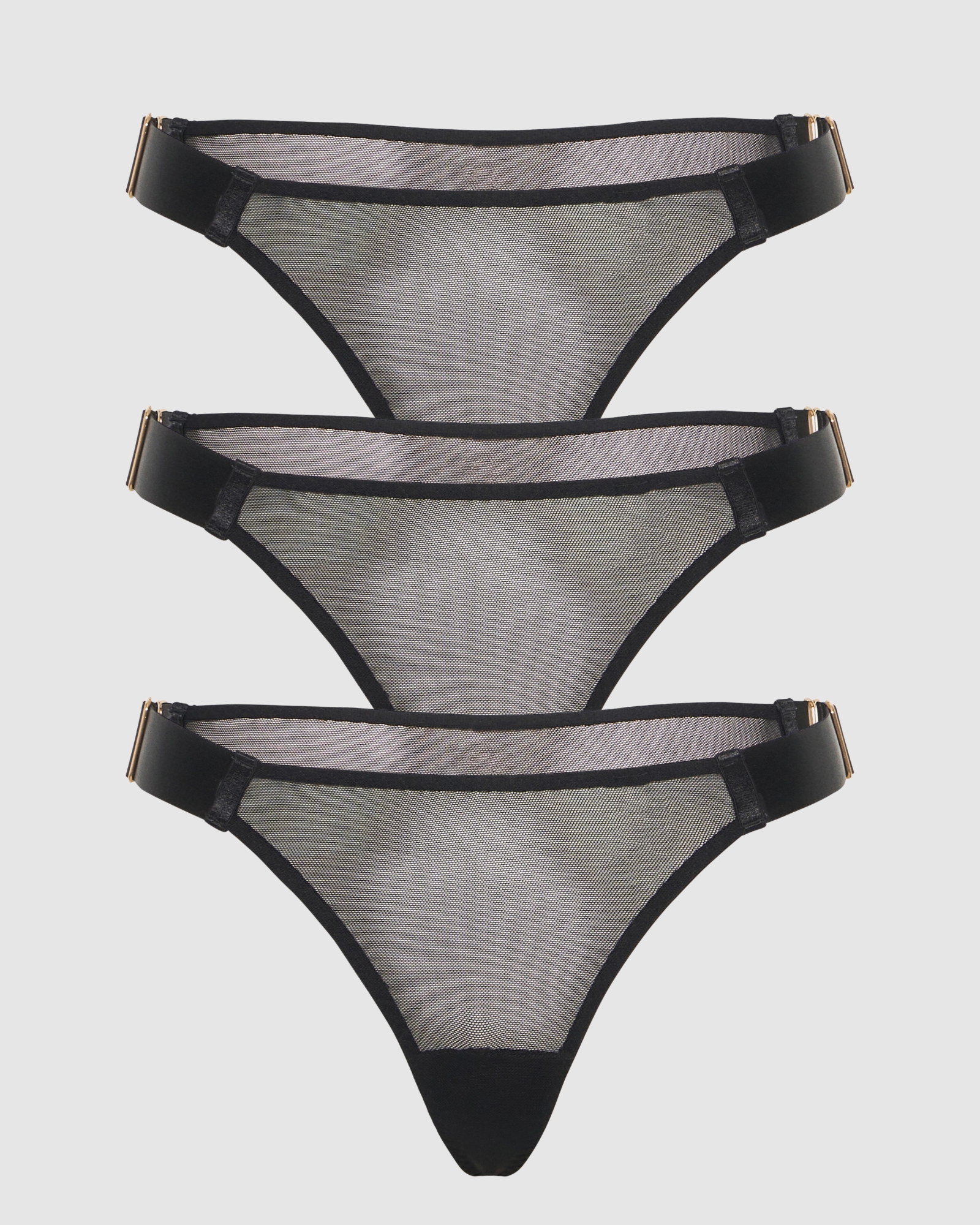 Sotto Three Pack Preferita Mesh Panty Black