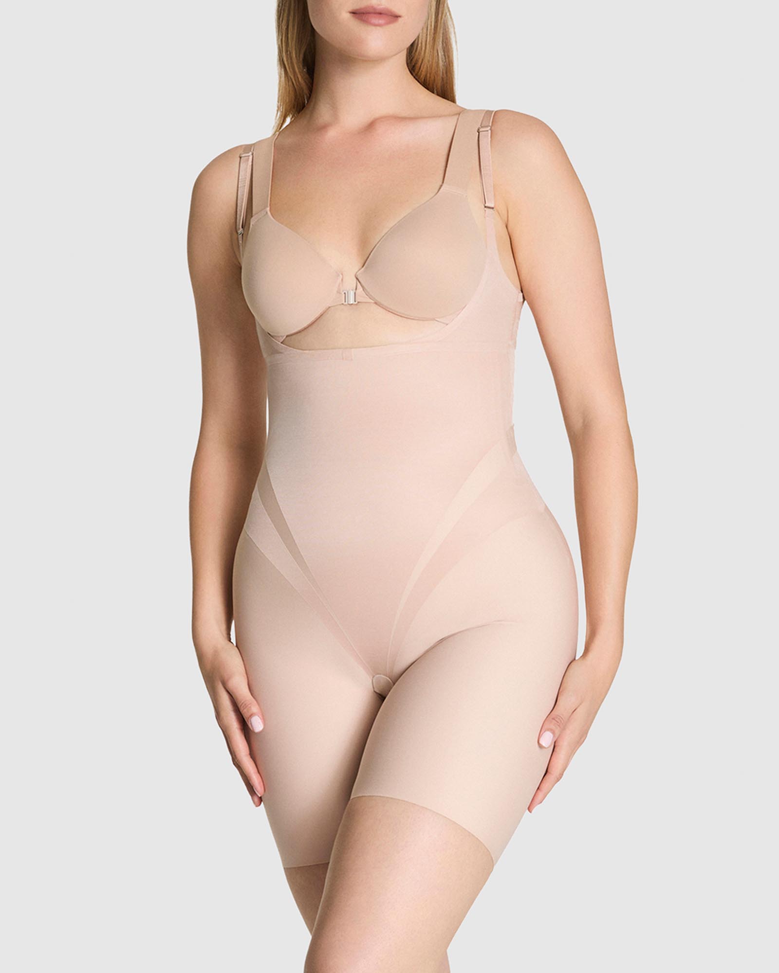 Ultra Sculpt Open-Bust Midthigh Bodysuit