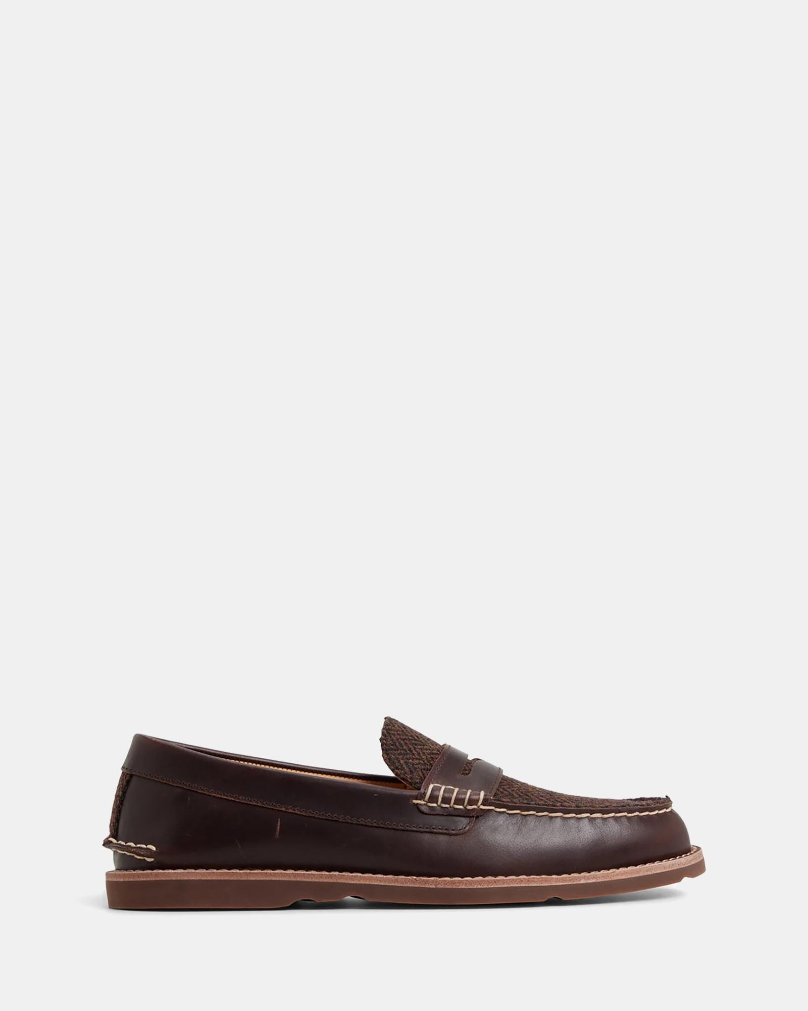 Ripple Penny Leather Herringbone - Men's