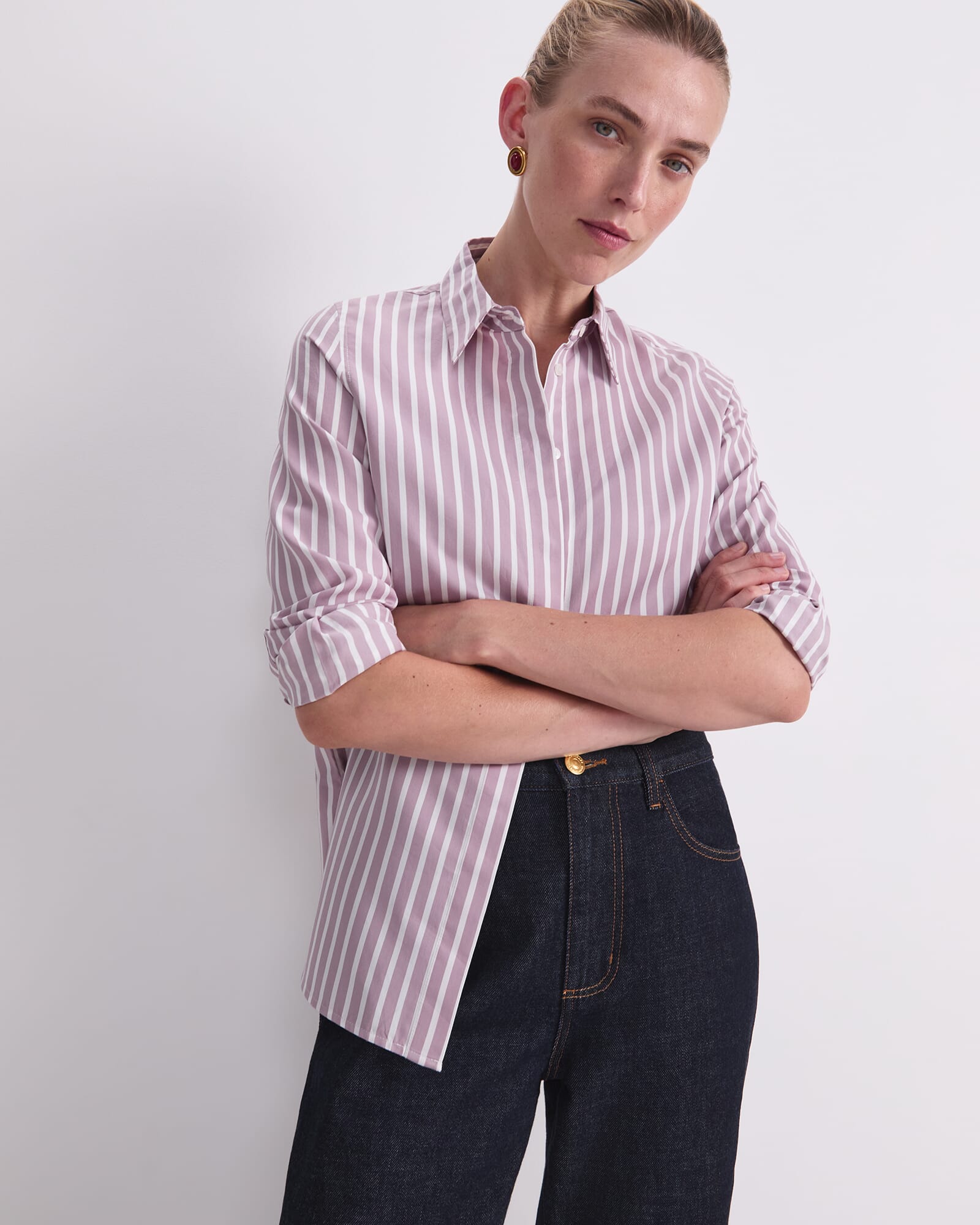 Hannah Stripe Cotton Silk Shirt