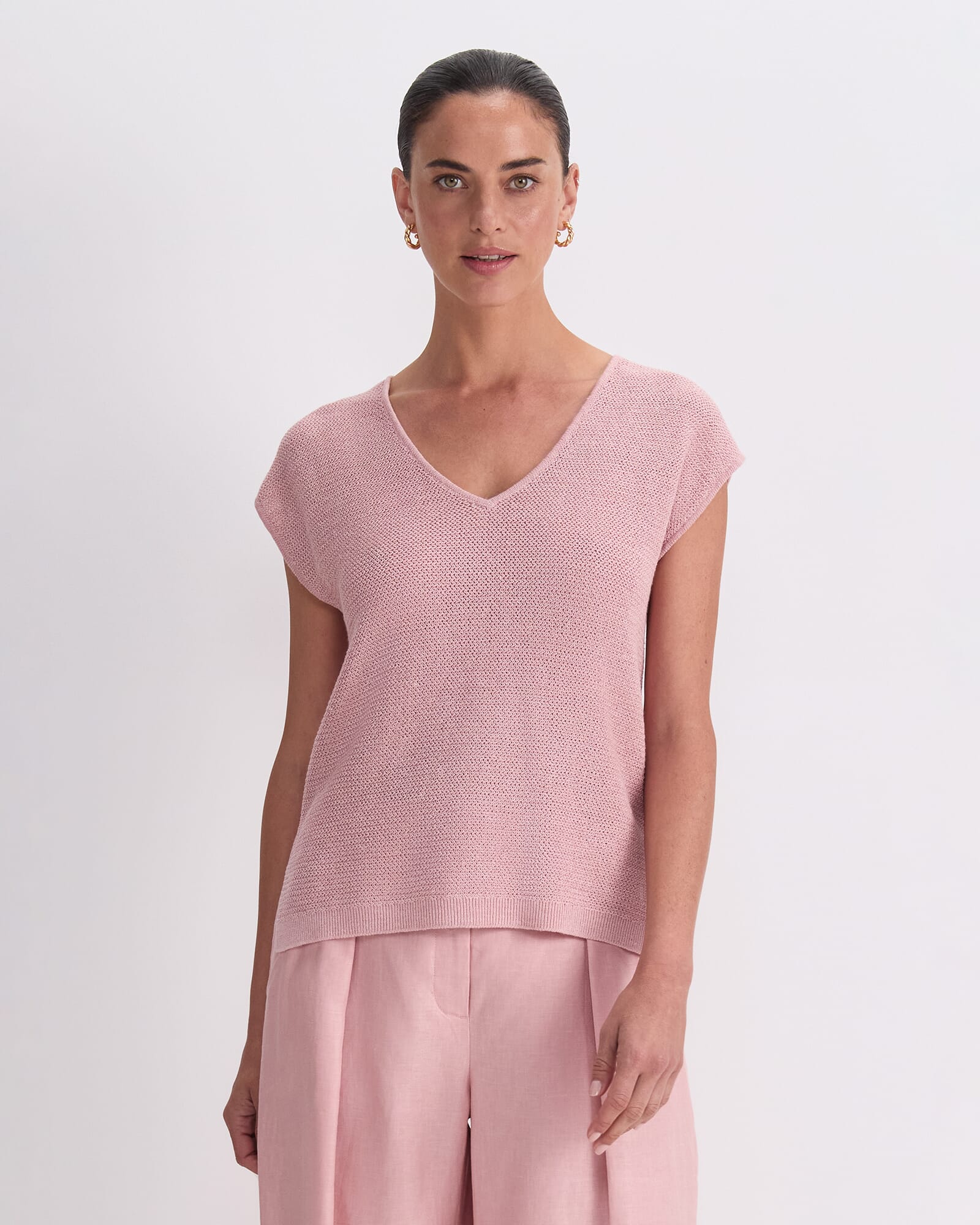 Luisa V Neck Knit Top