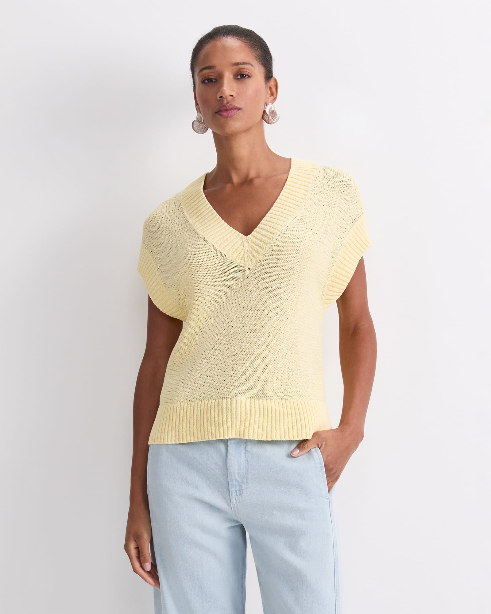 Josie Tape Yarn V Neck Tank