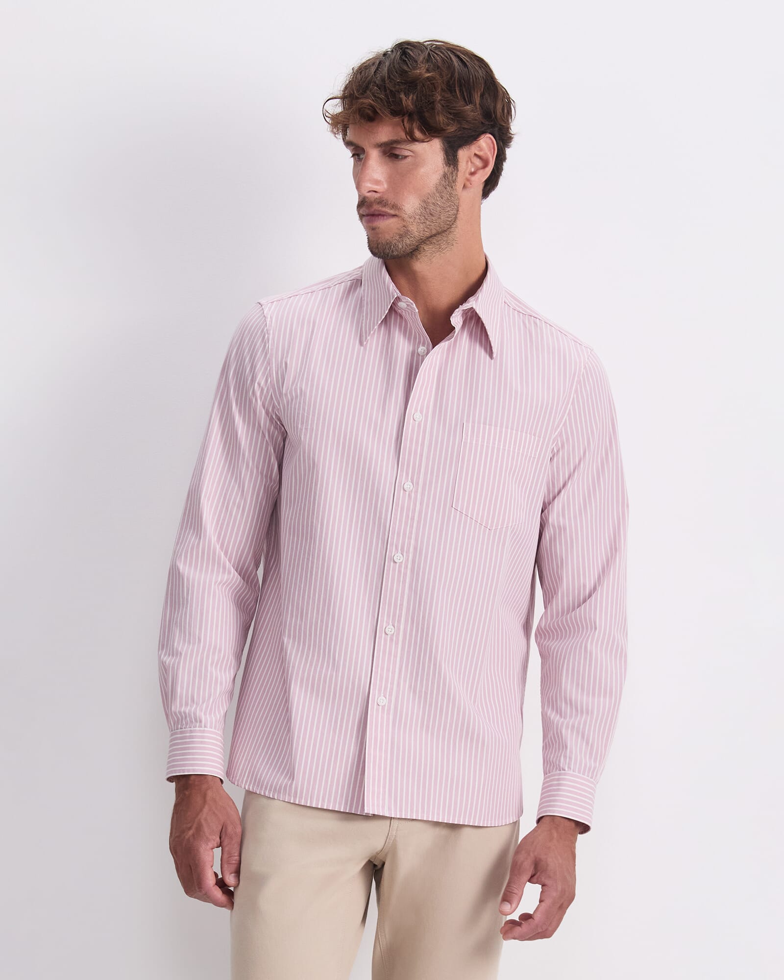 Stripe Long Sleeve Poplin Shirt
