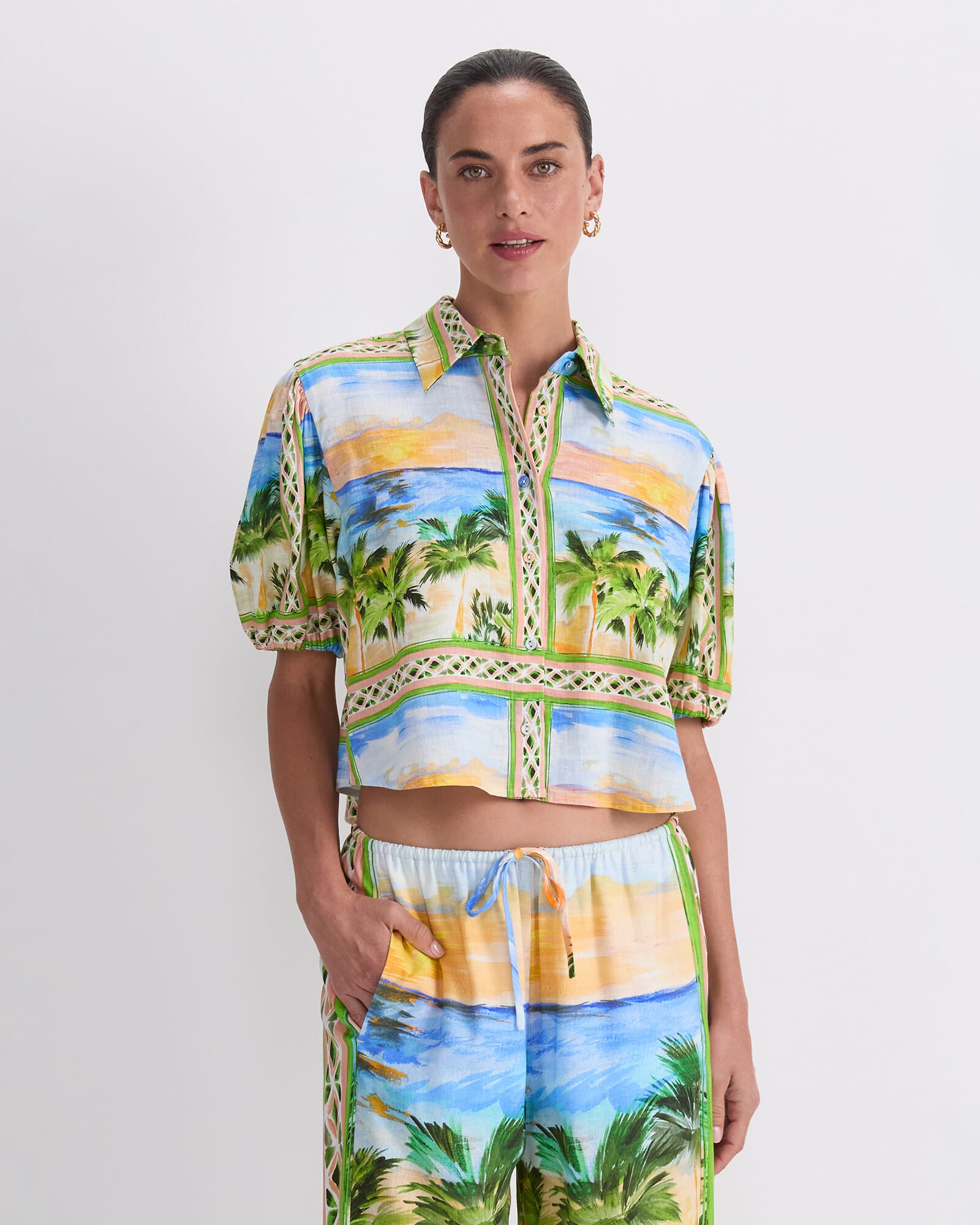 Sunset Palm Blouse